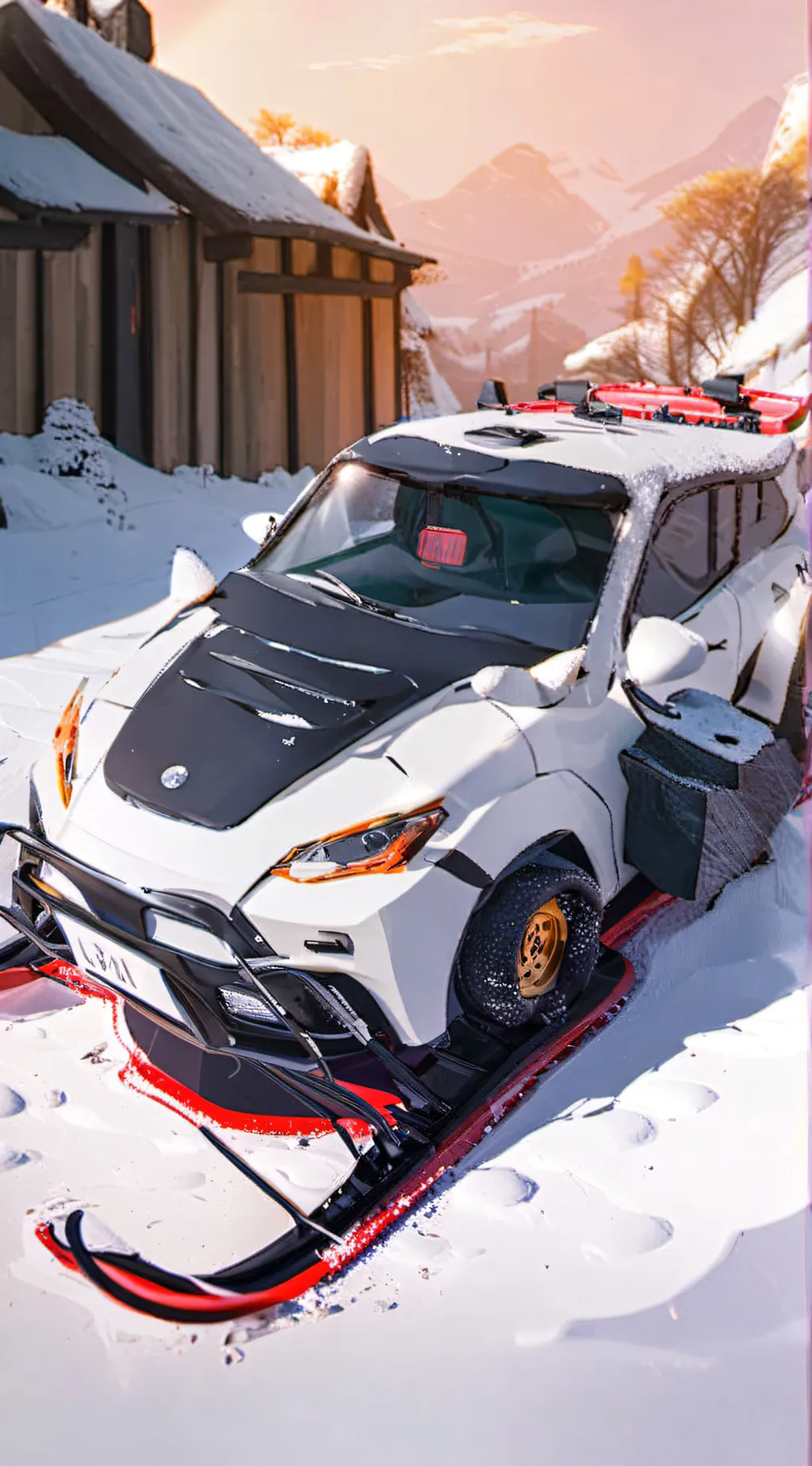 ai character: Snow Mobile Crash background