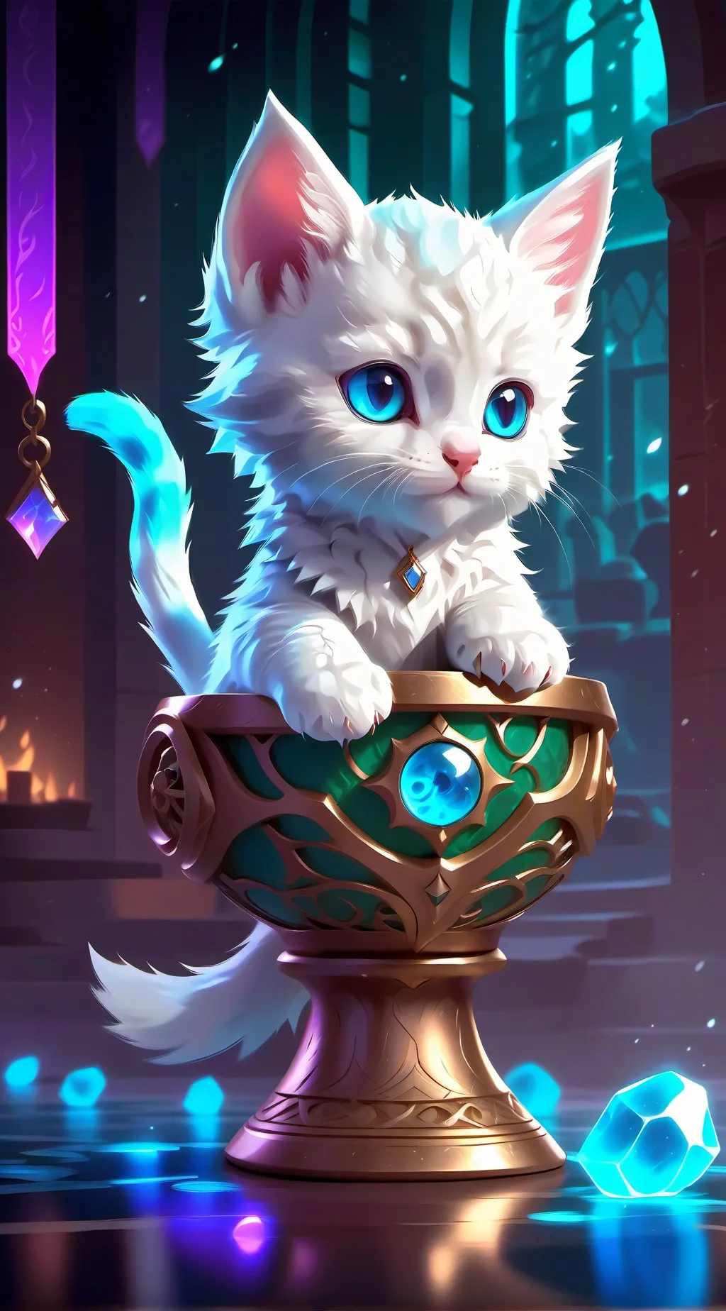ai character: cute kitten background