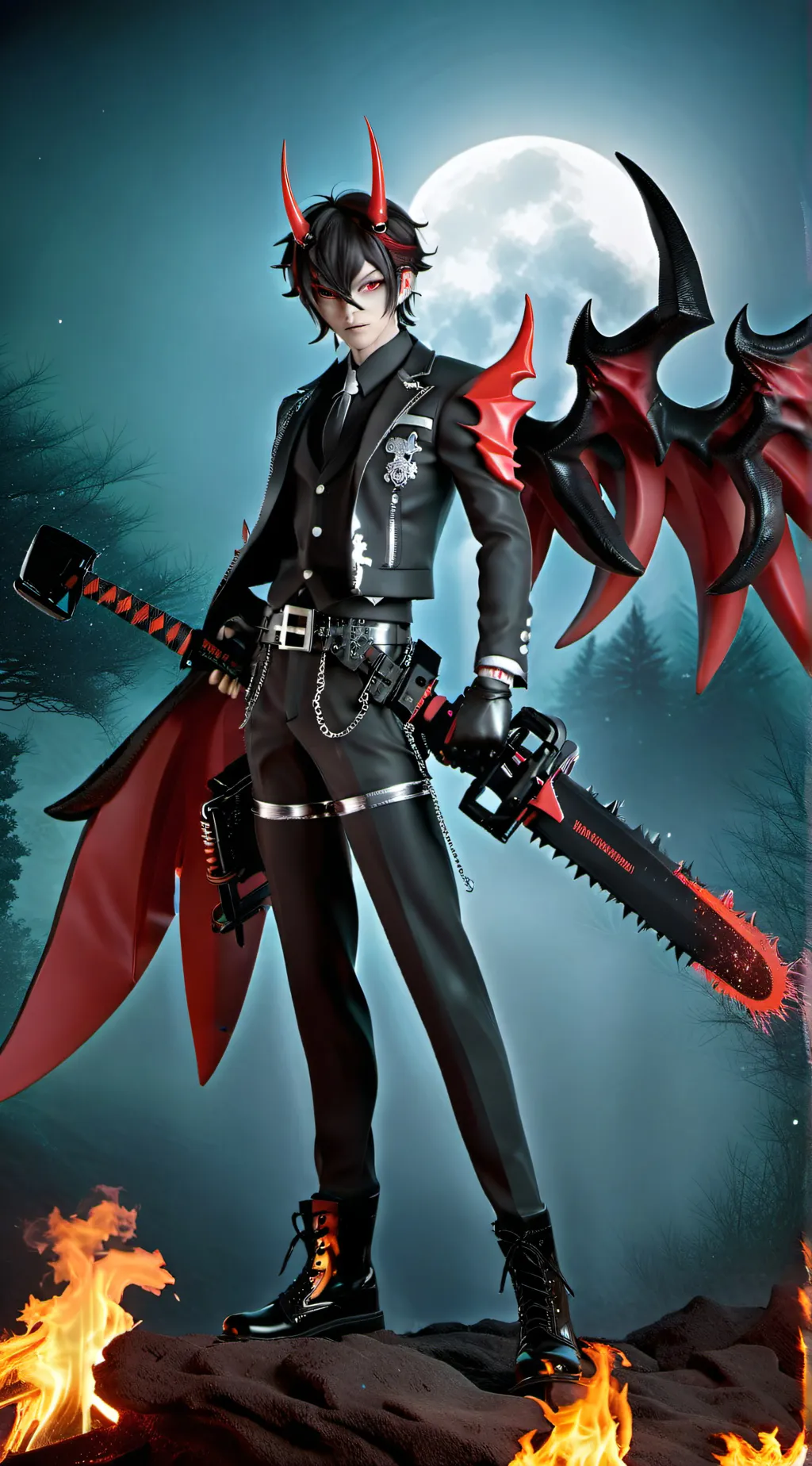 ai character: chainsaw man background