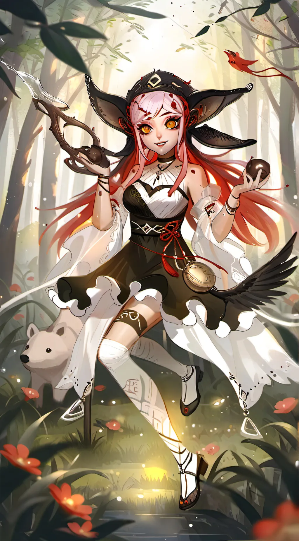 ai character: leaf background