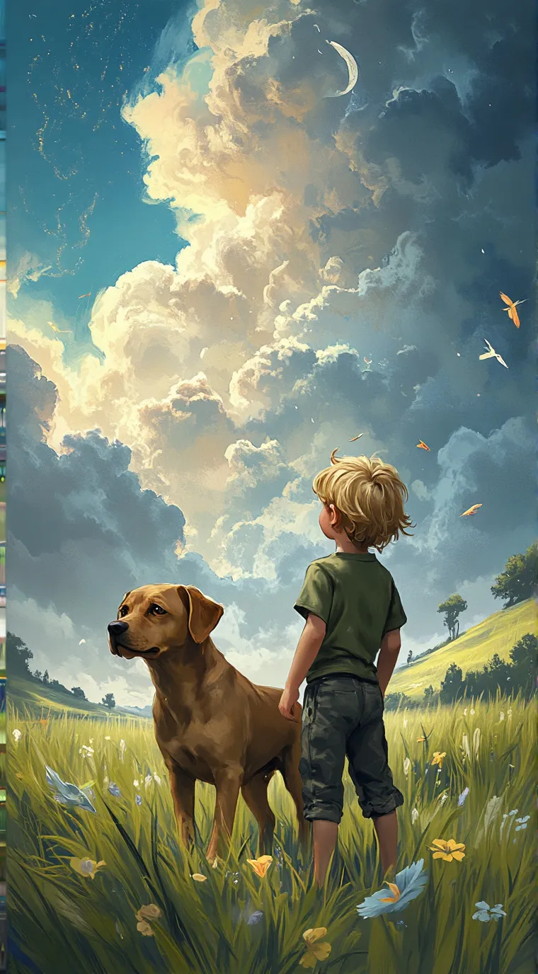 ai character: BOY AND THE STRAY background