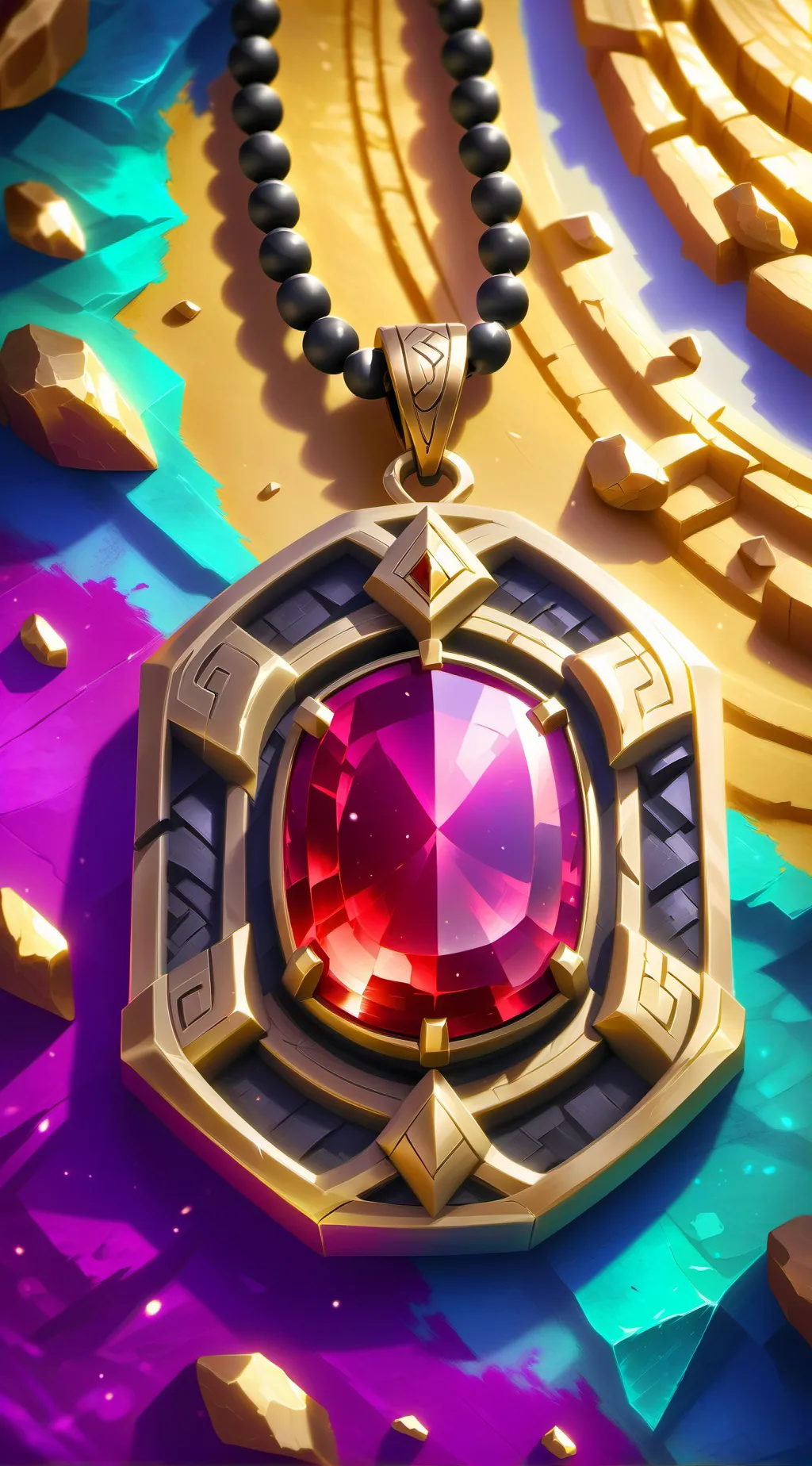 ai character: Das Amulett  background