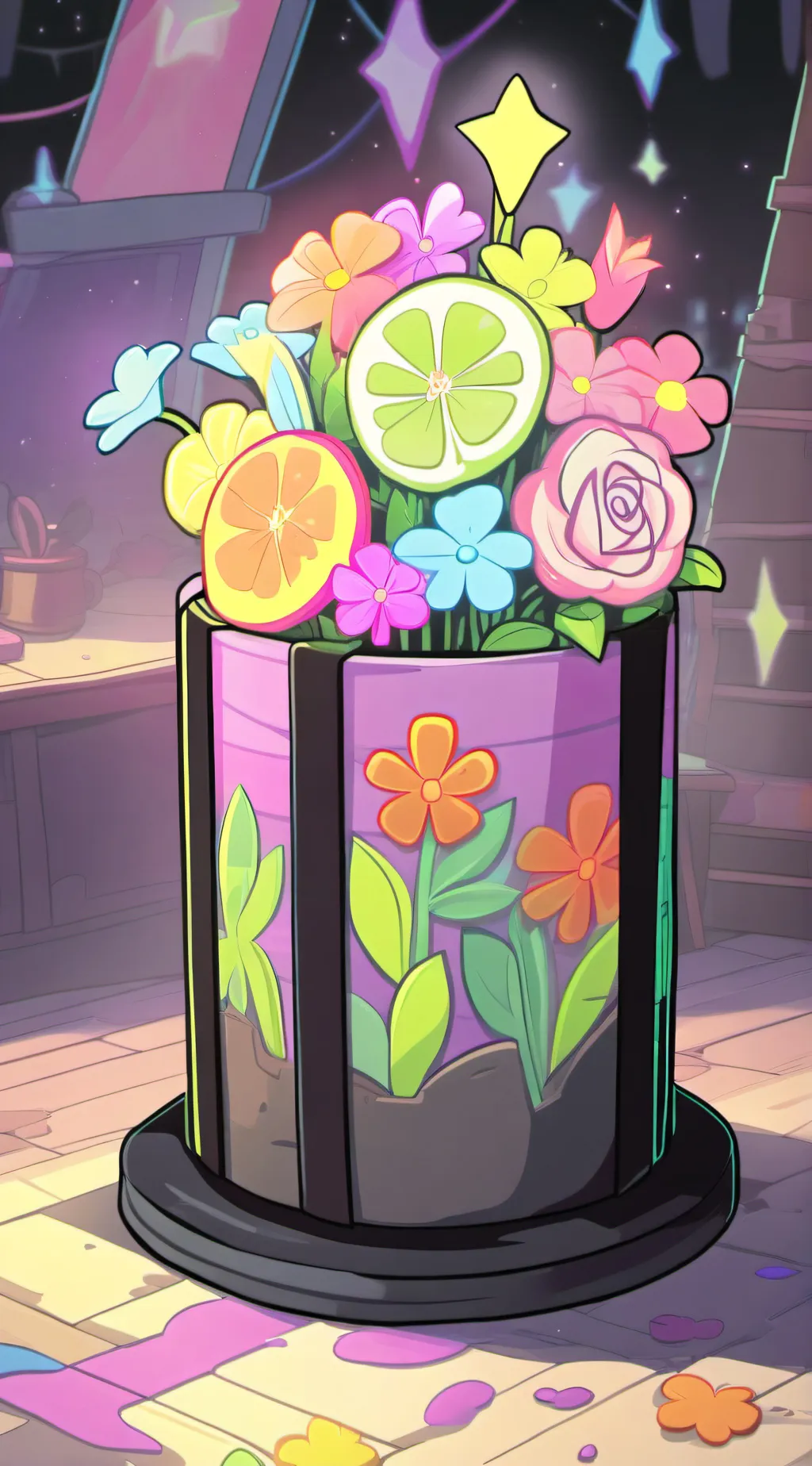 ai character: ❤🧡💛NEW DW<💚💙💜 background