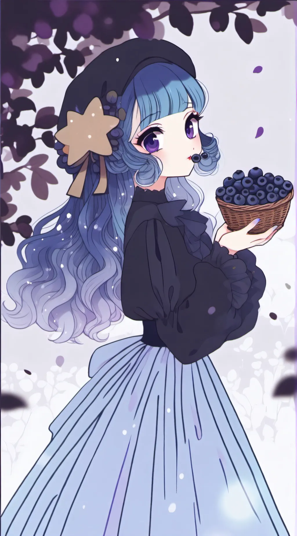 ai character: Violet background