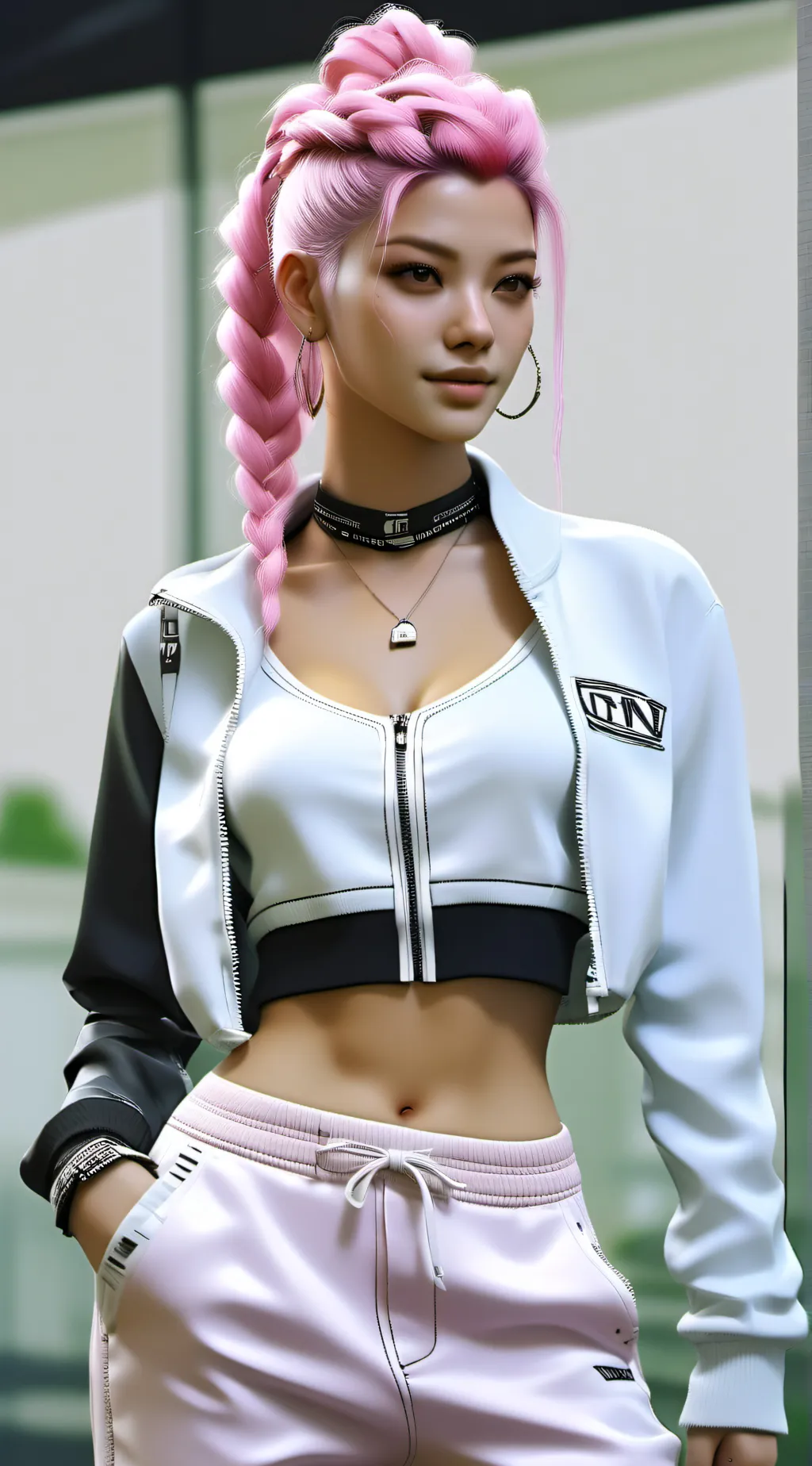 ai character: Pink background