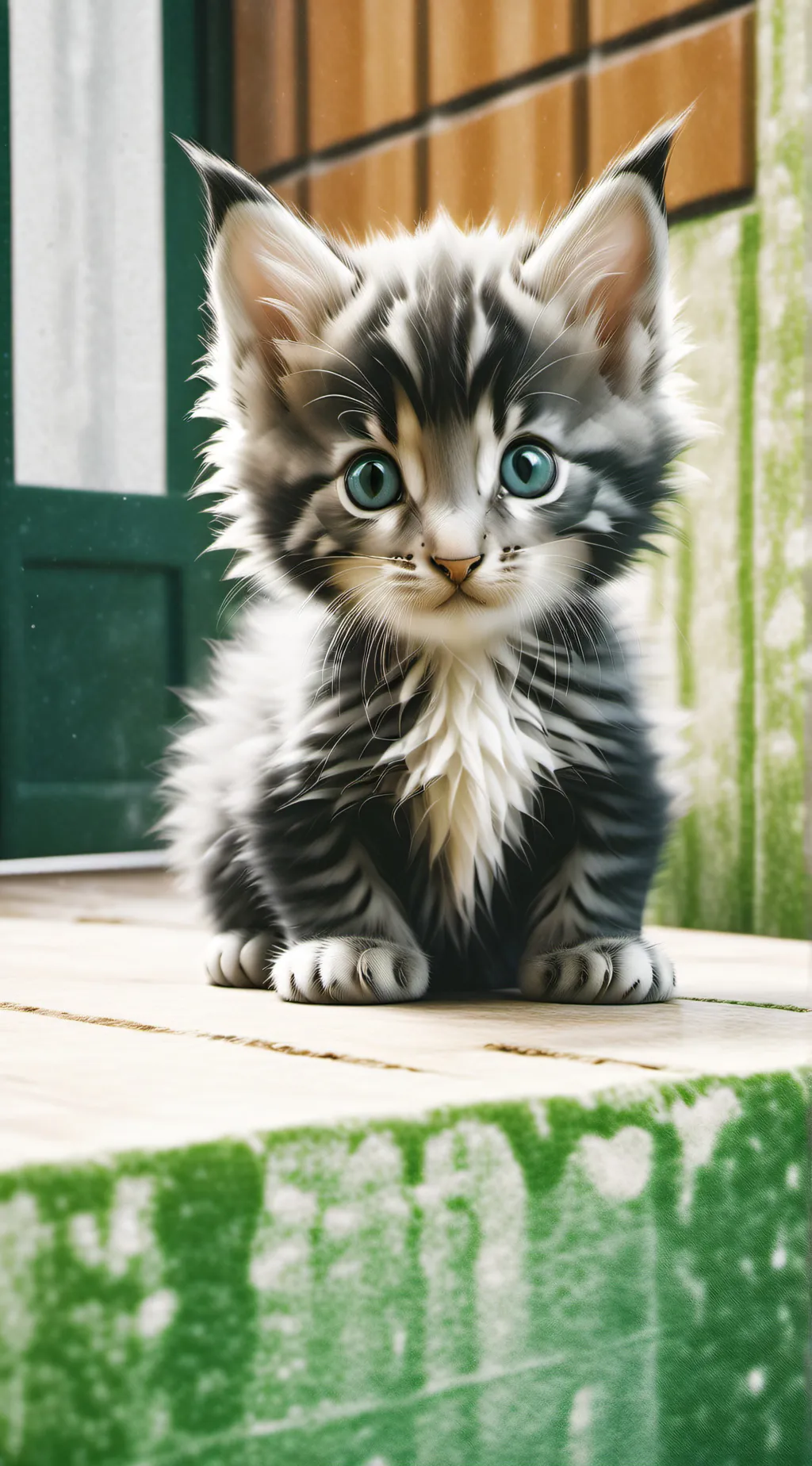 ai character: ugly kitty  background