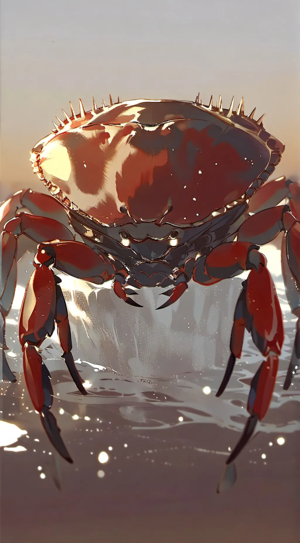 ai character: crab spine background