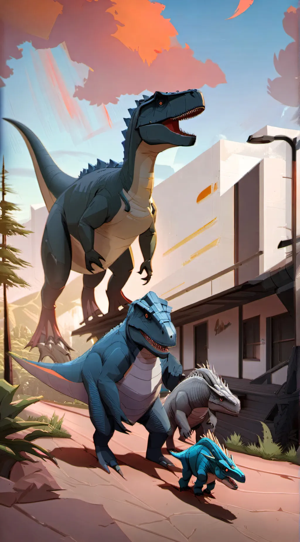 ai character: Jurassic park background