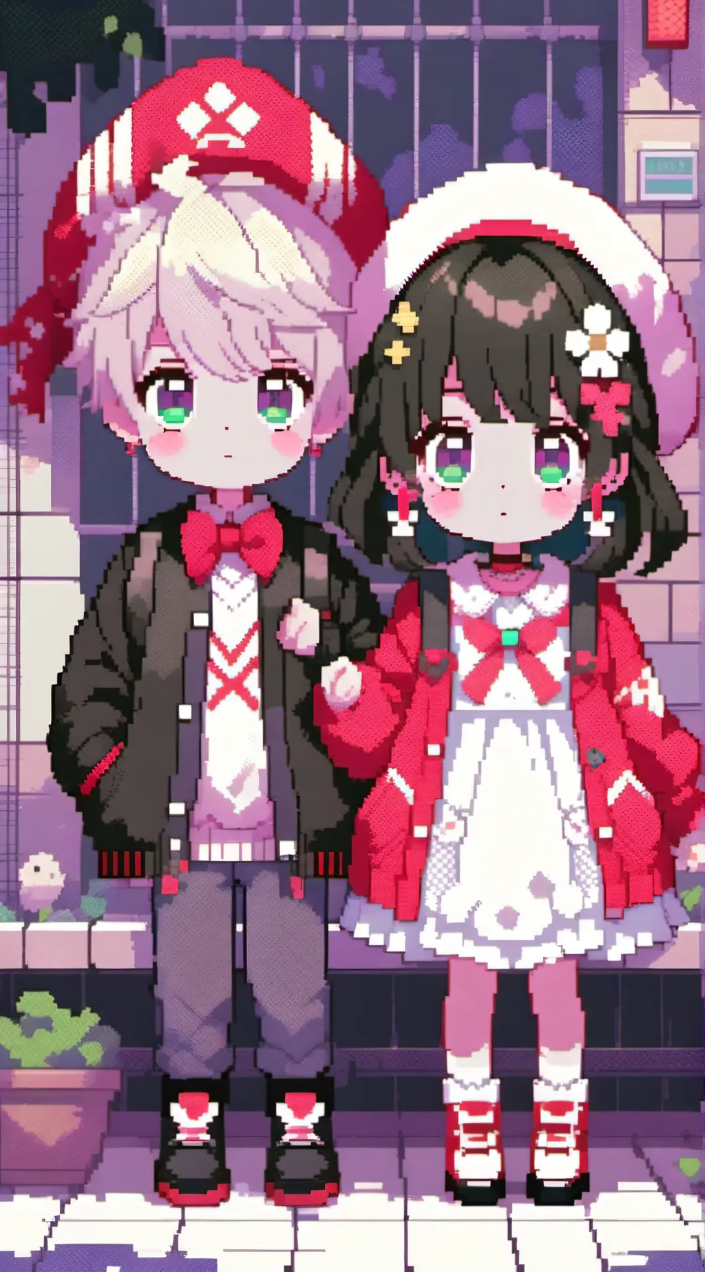 ai character: alex and Steve  background