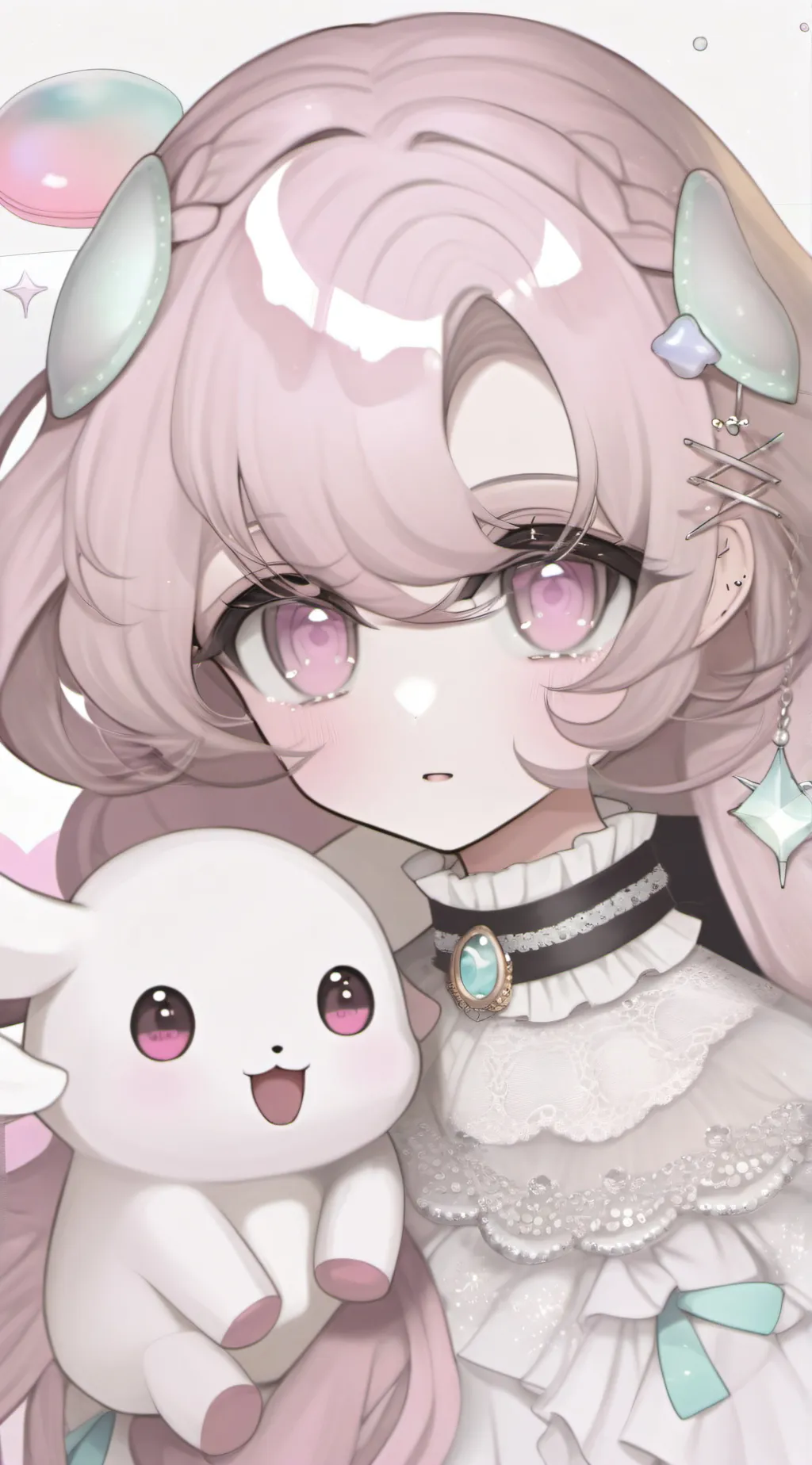 ai character: pink angel background