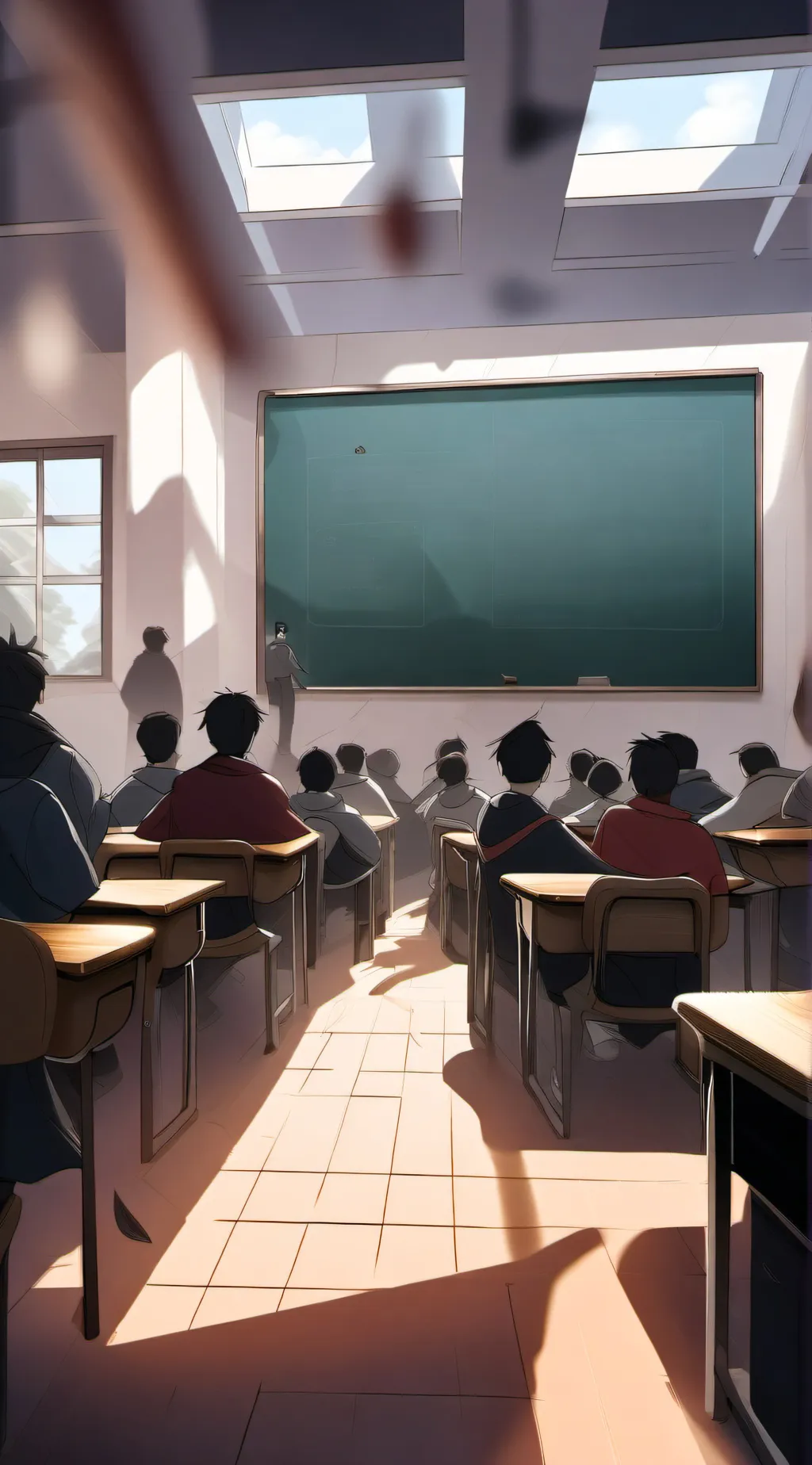 ai character: grade 10 classroom background