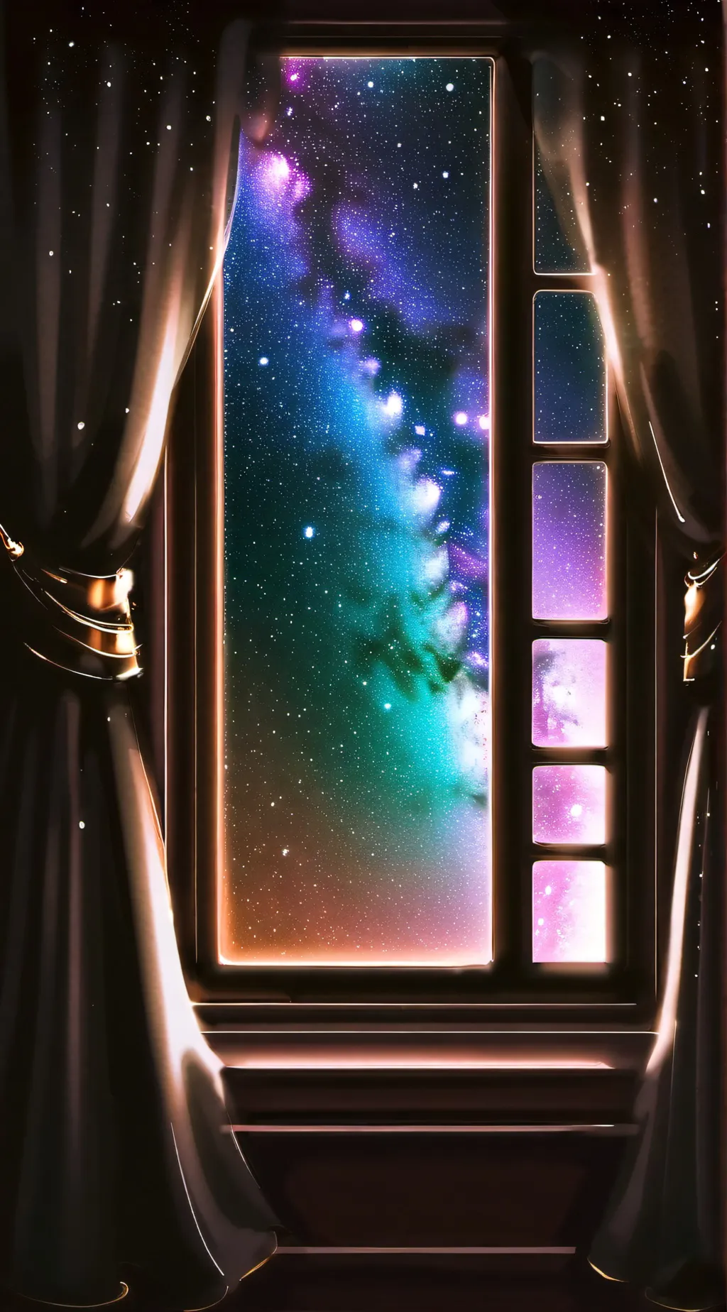 ai character: curtains background