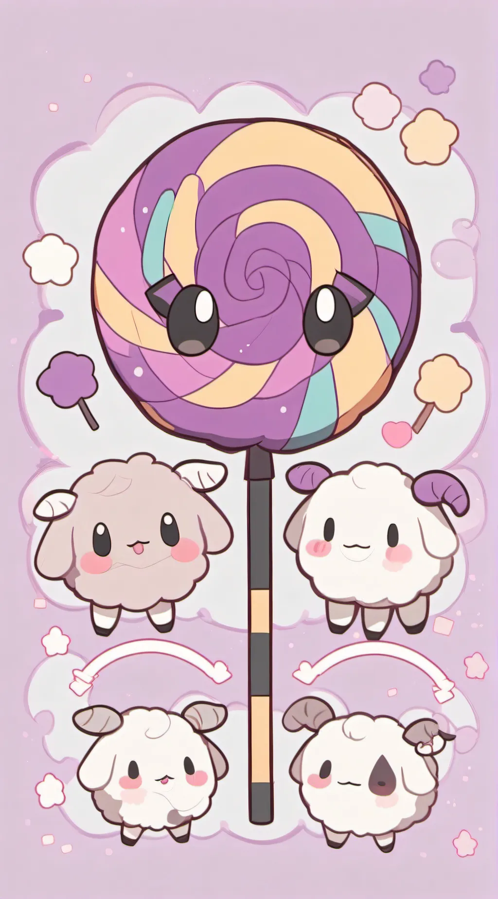 ai character: Lollipop background