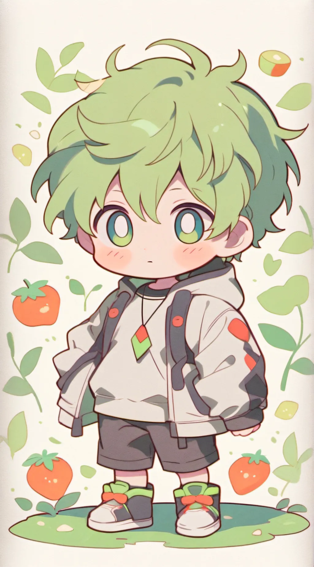 ai character: greeny background