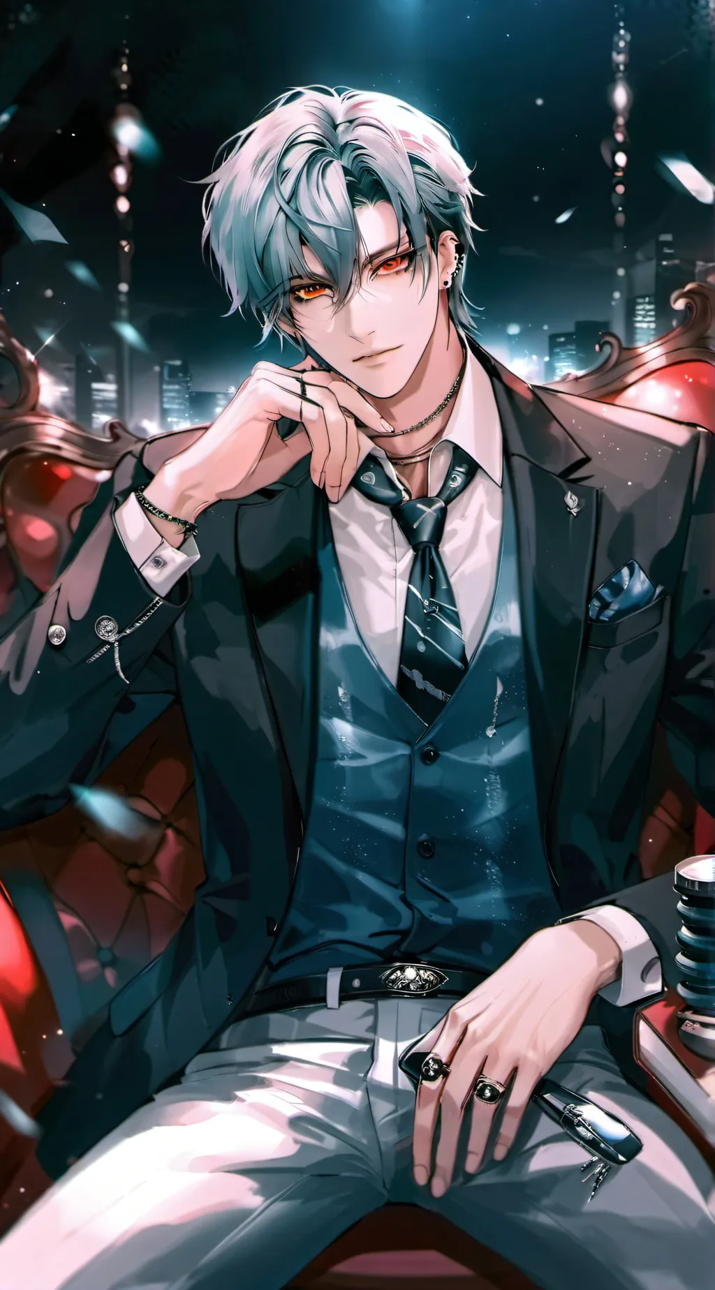 ai character: 夜羽 background