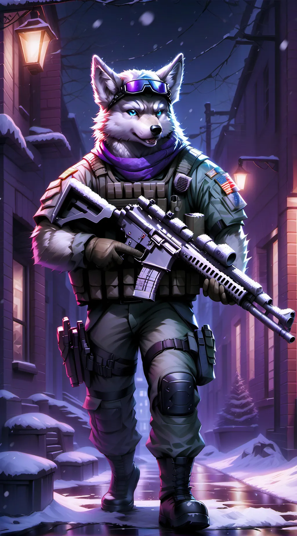 ai character: Soldier Ash Wolf background