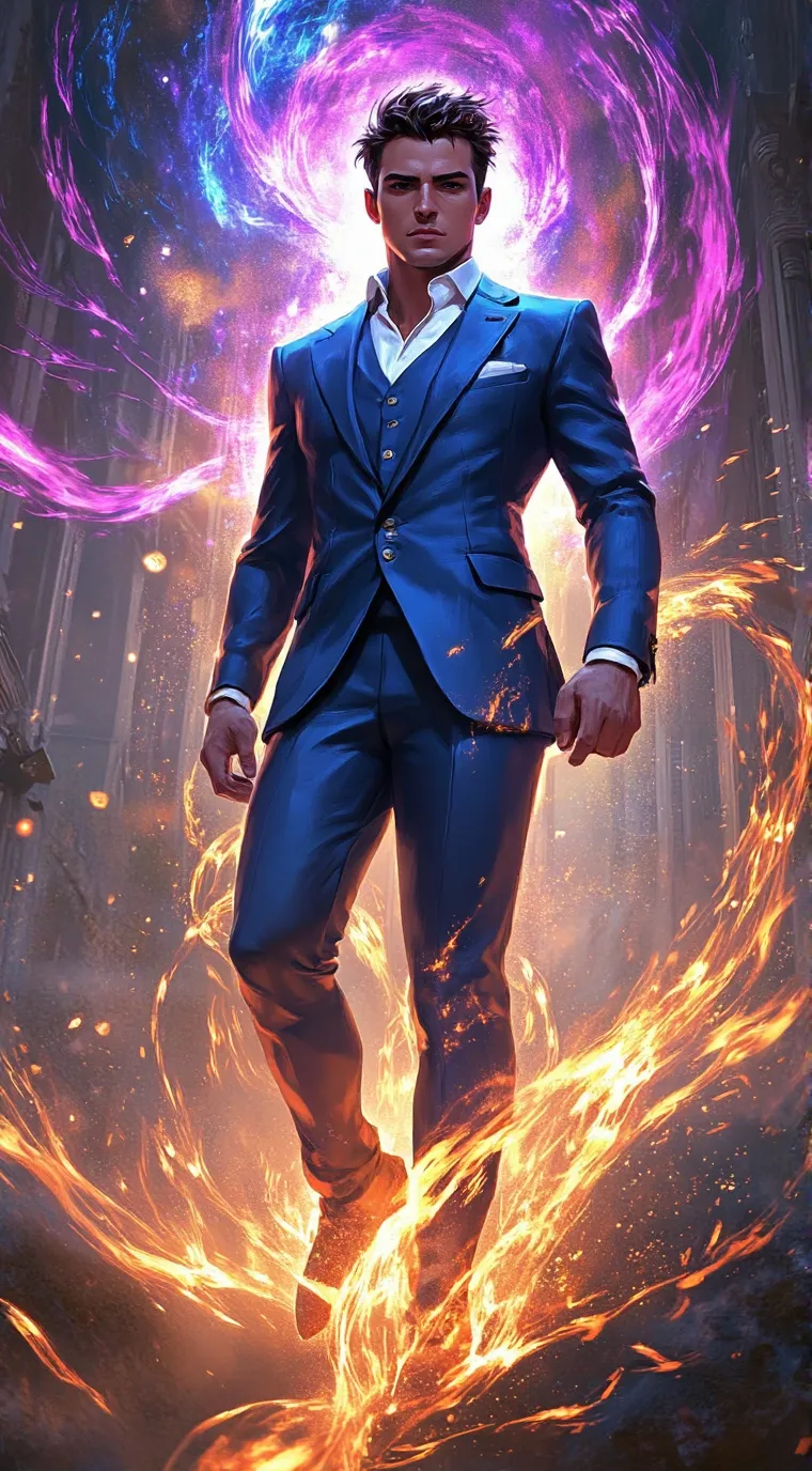 ai character: Universal power.🥷 background