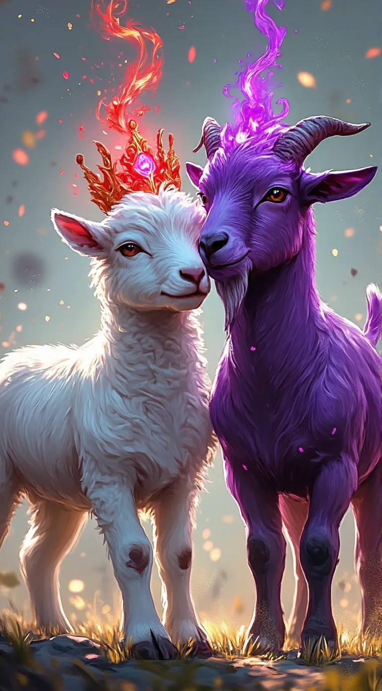 ai character: Lamb and Goat background