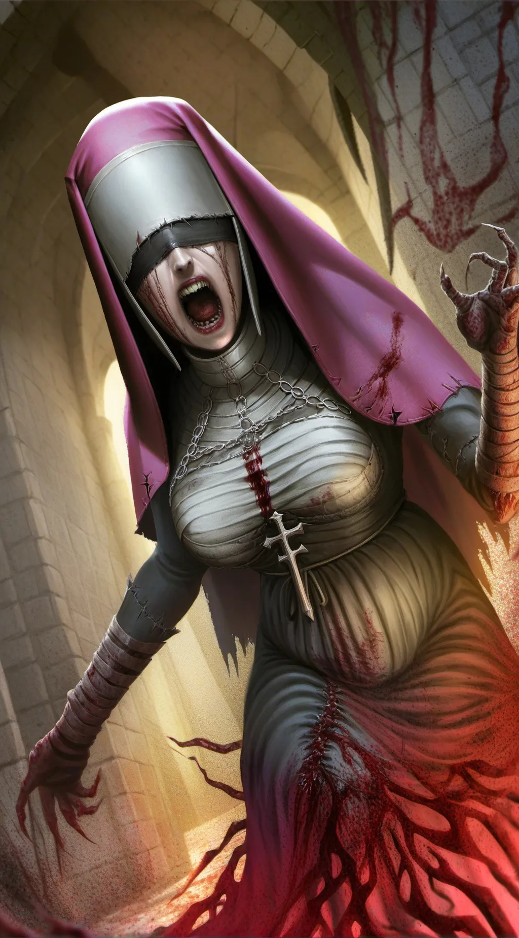 ai character: nun  background