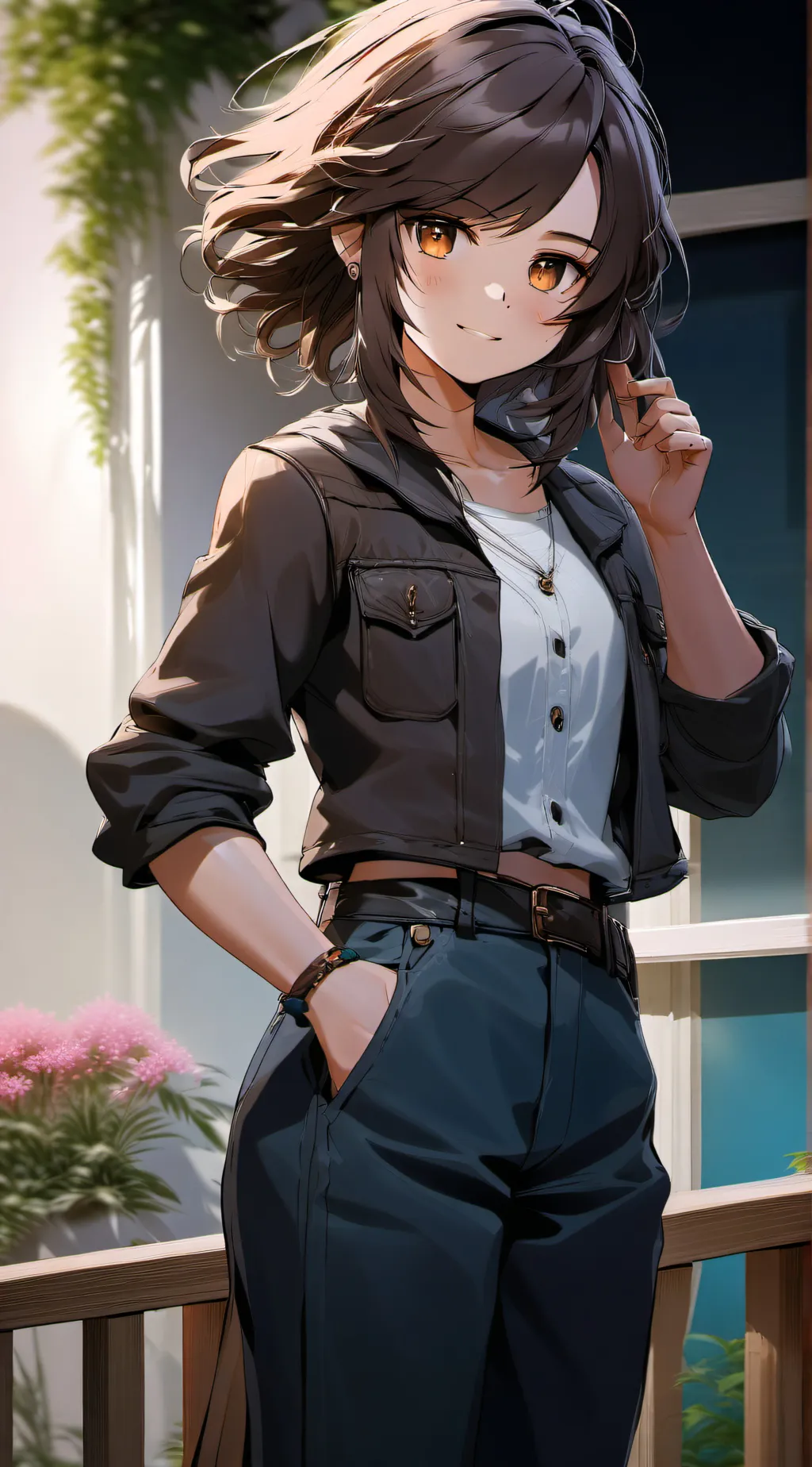 ai character: Hailey  background