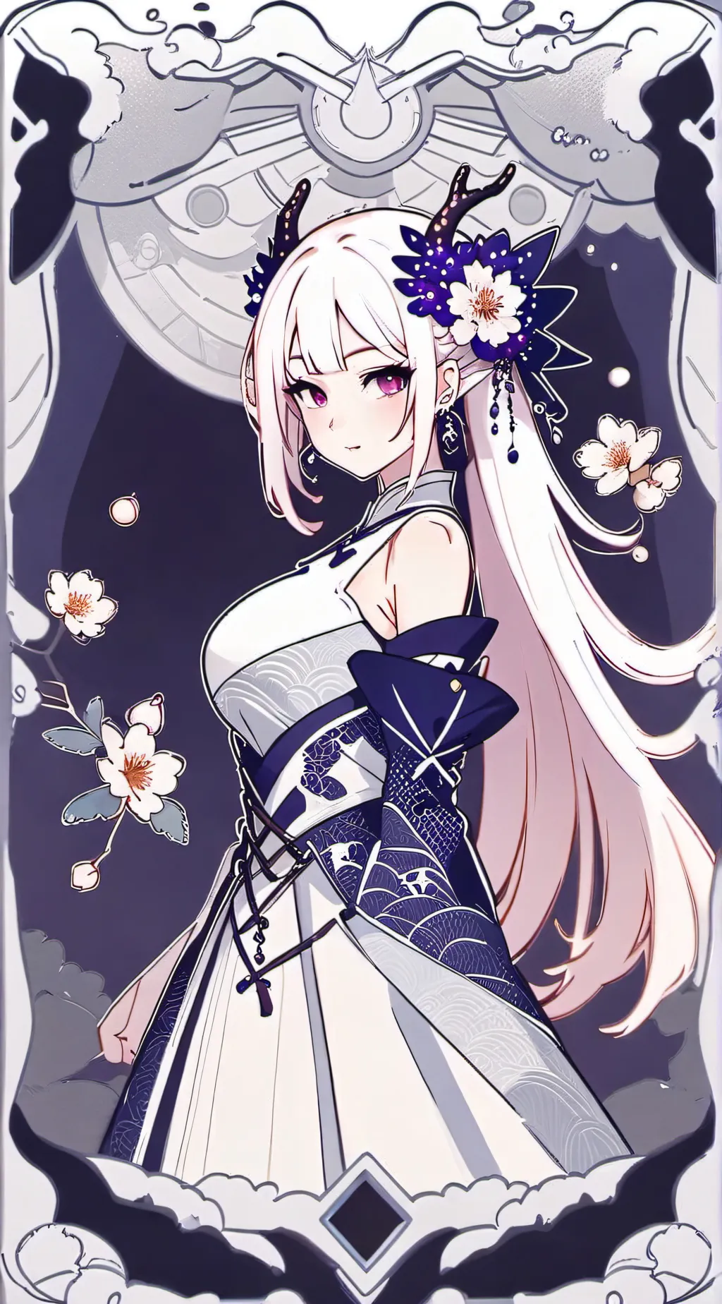 ai character: moonlight background