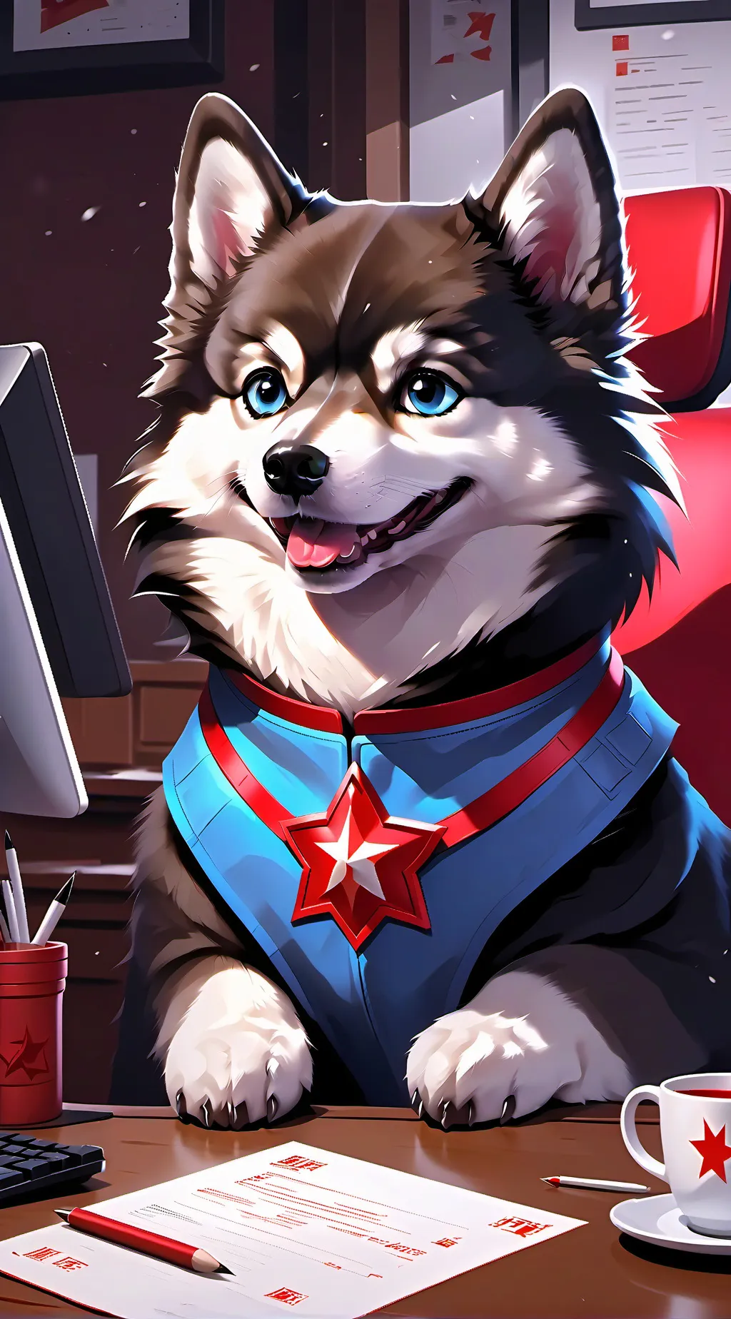 ai character: Comrade Whiskersky background