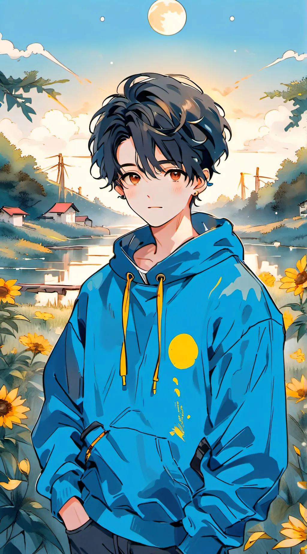 ai character: Aqua background