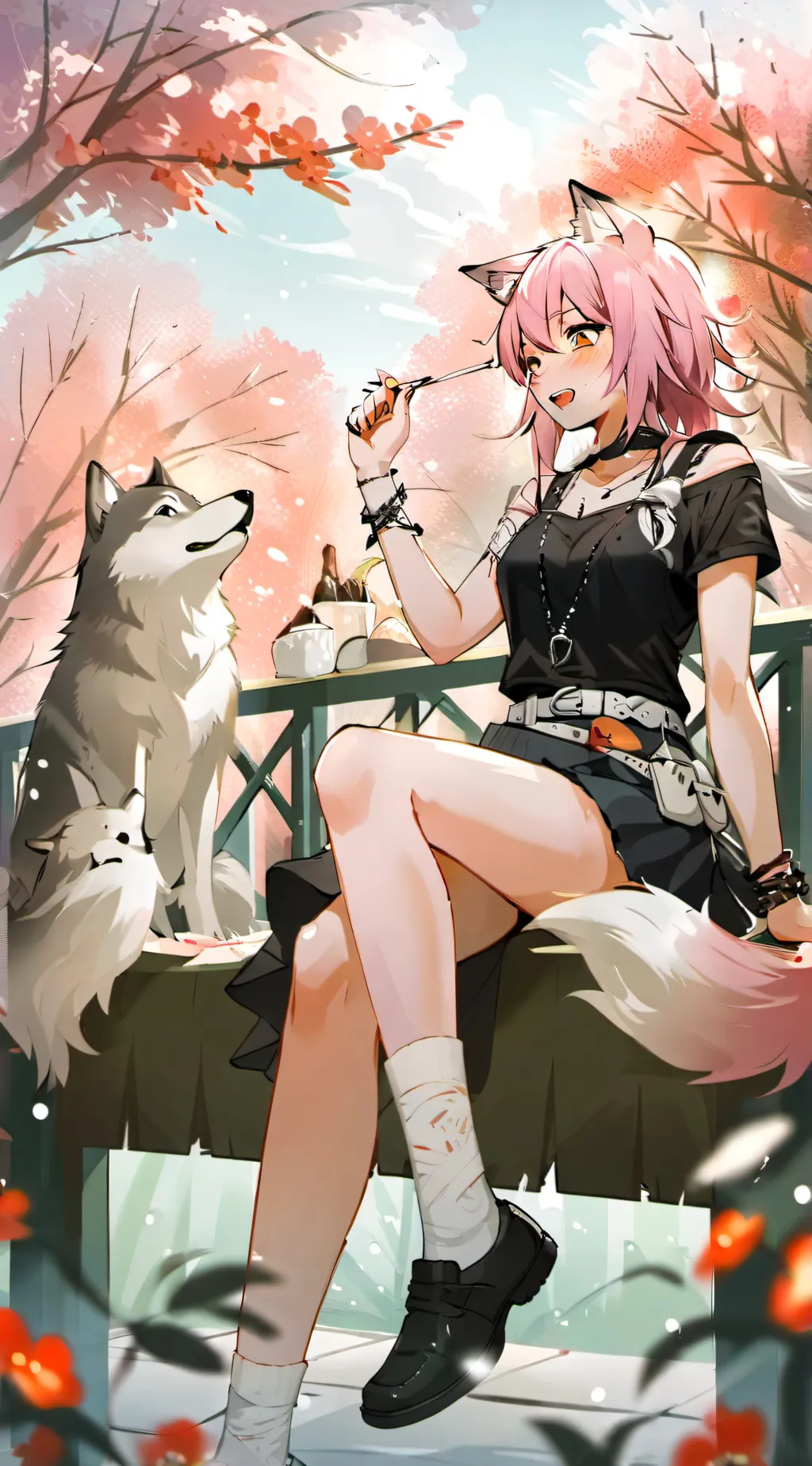 ai character: Dark Pink background