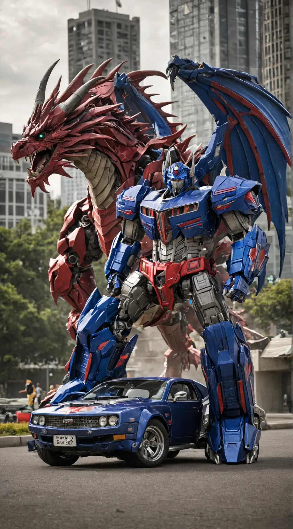 ai character: optimus prime  background