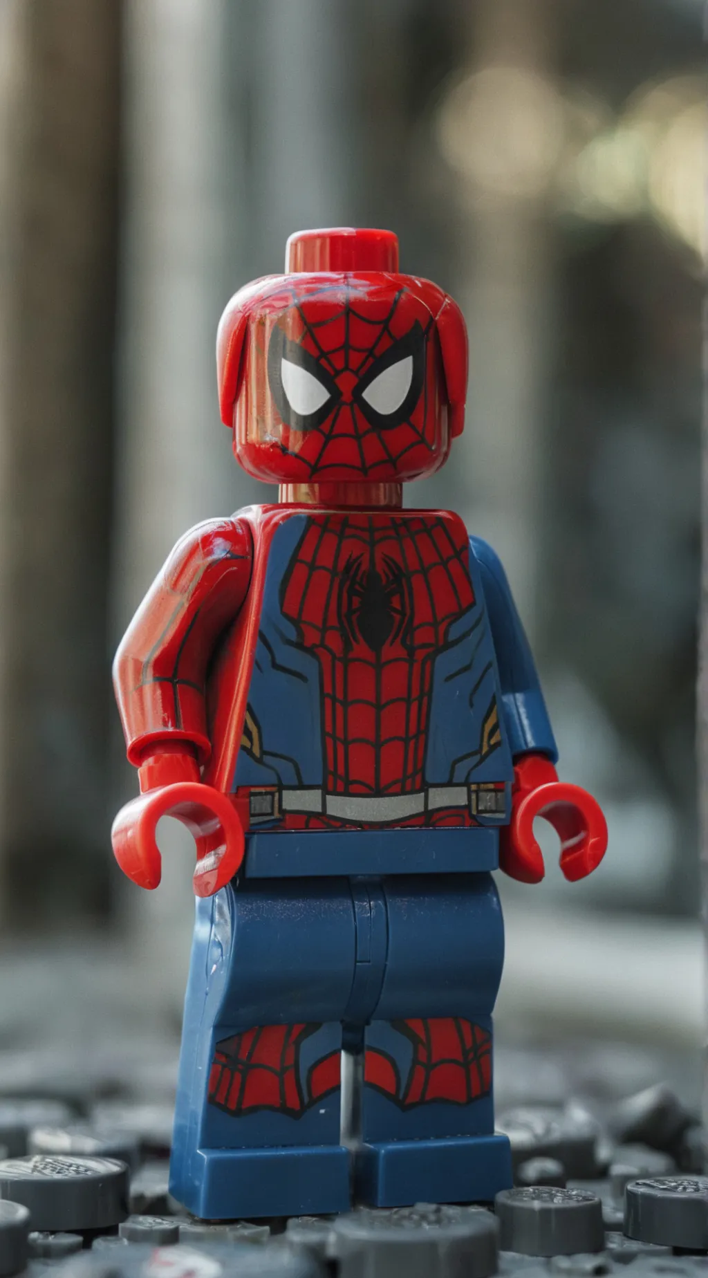 ai character: Lego Spiderman  background