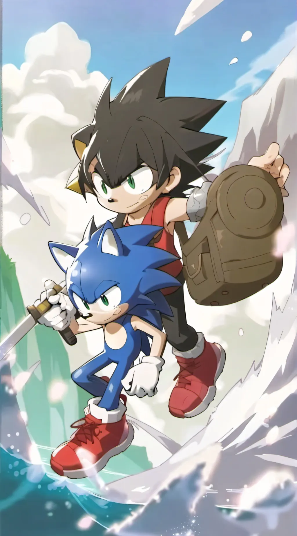 ai character: Sonic Prime. background