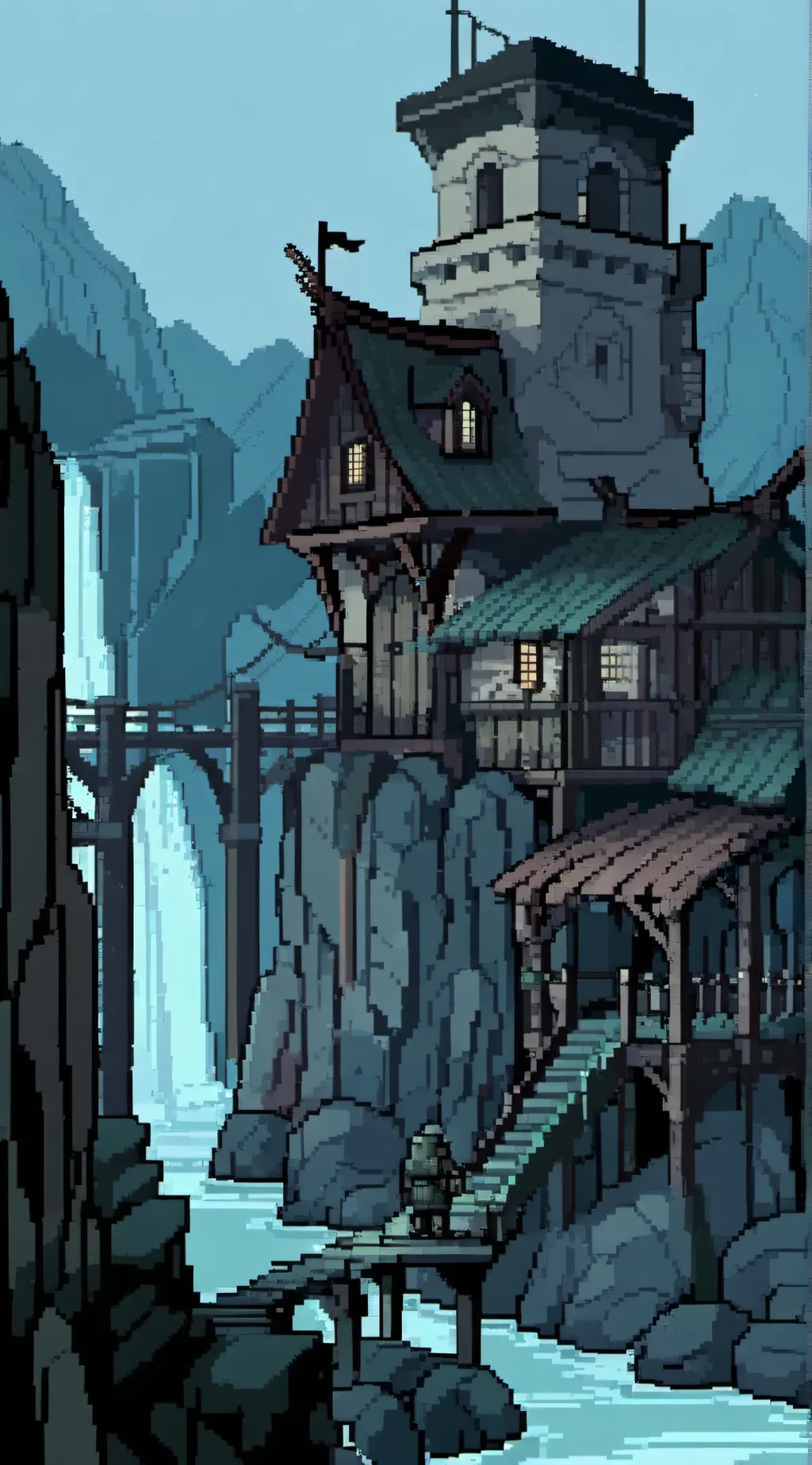 ai character: Outpiost tower background