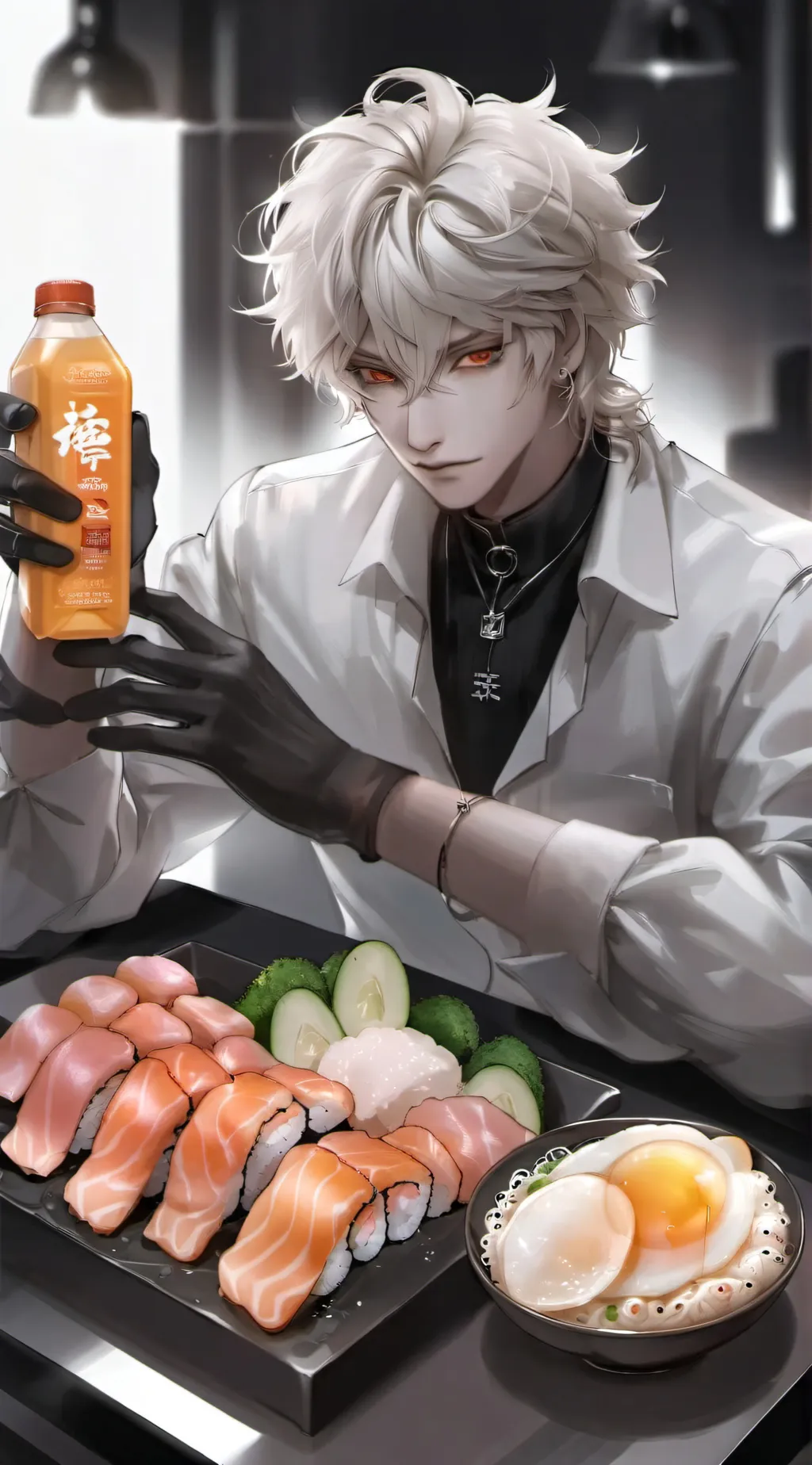 ai character: Taking a break background