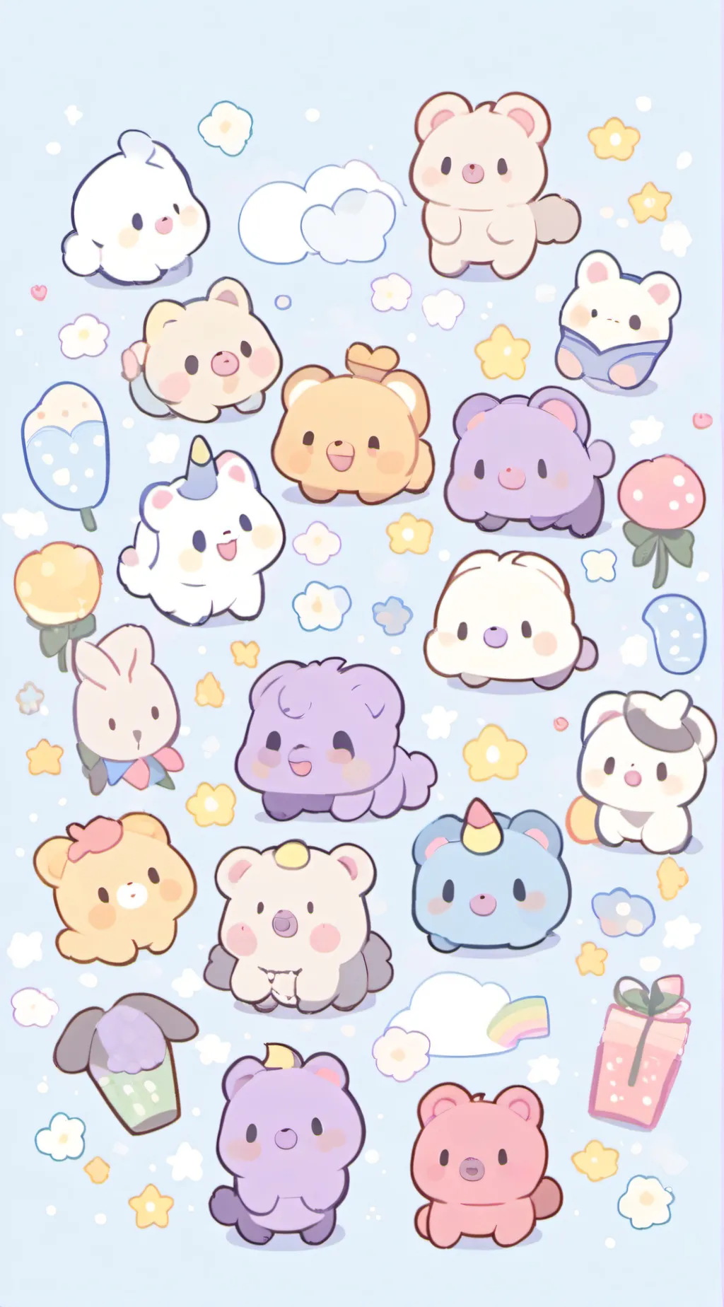 ai character: smiling critters  background