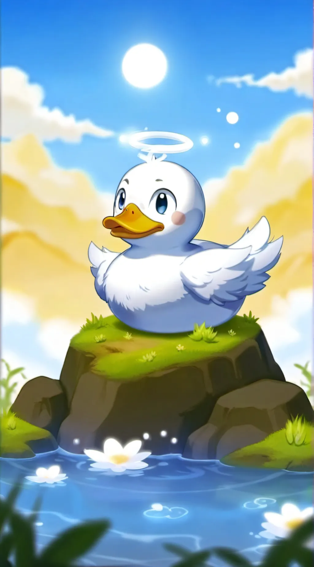 ai character: duck god background