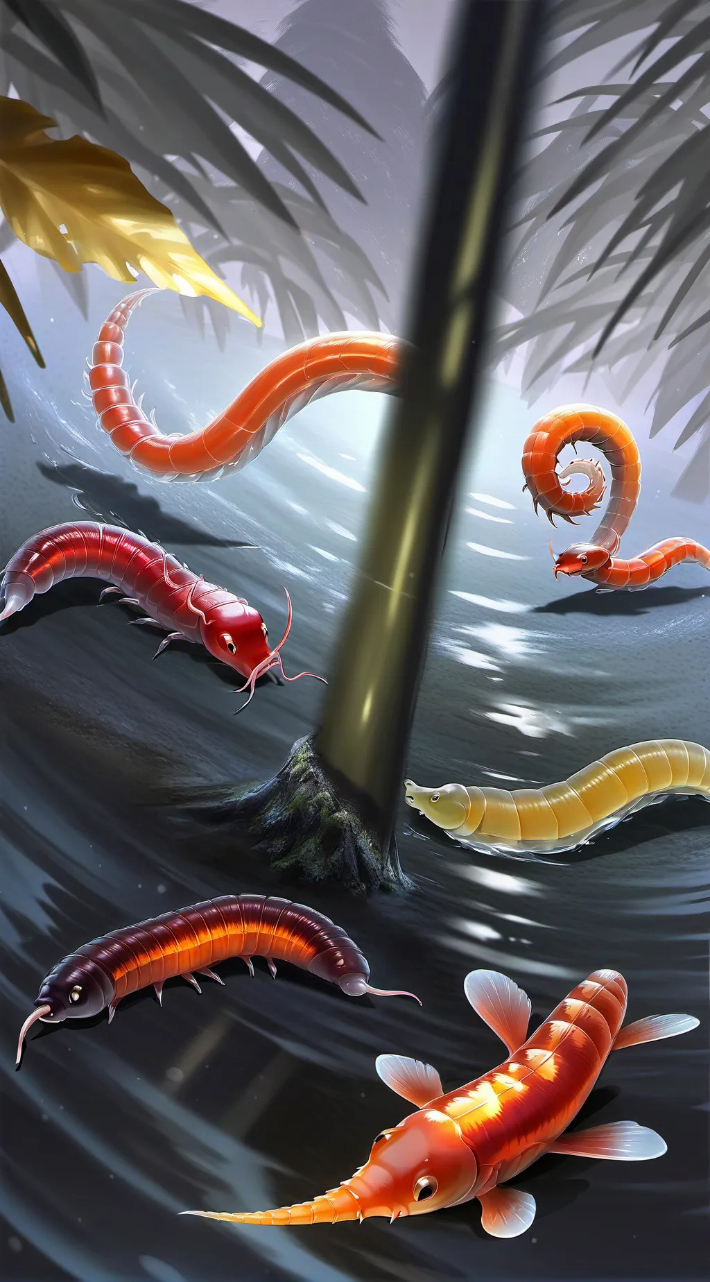 ai character: Stoumach worms background