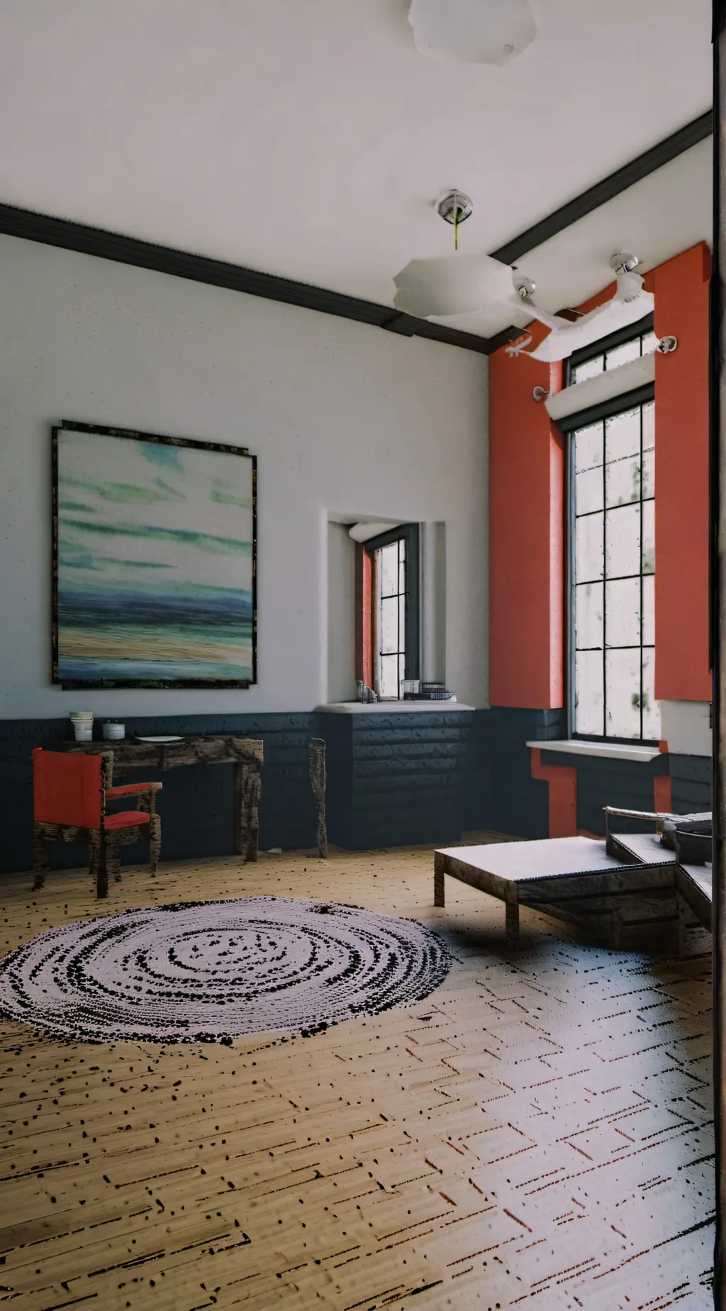 ai character: Low detailed rooms background