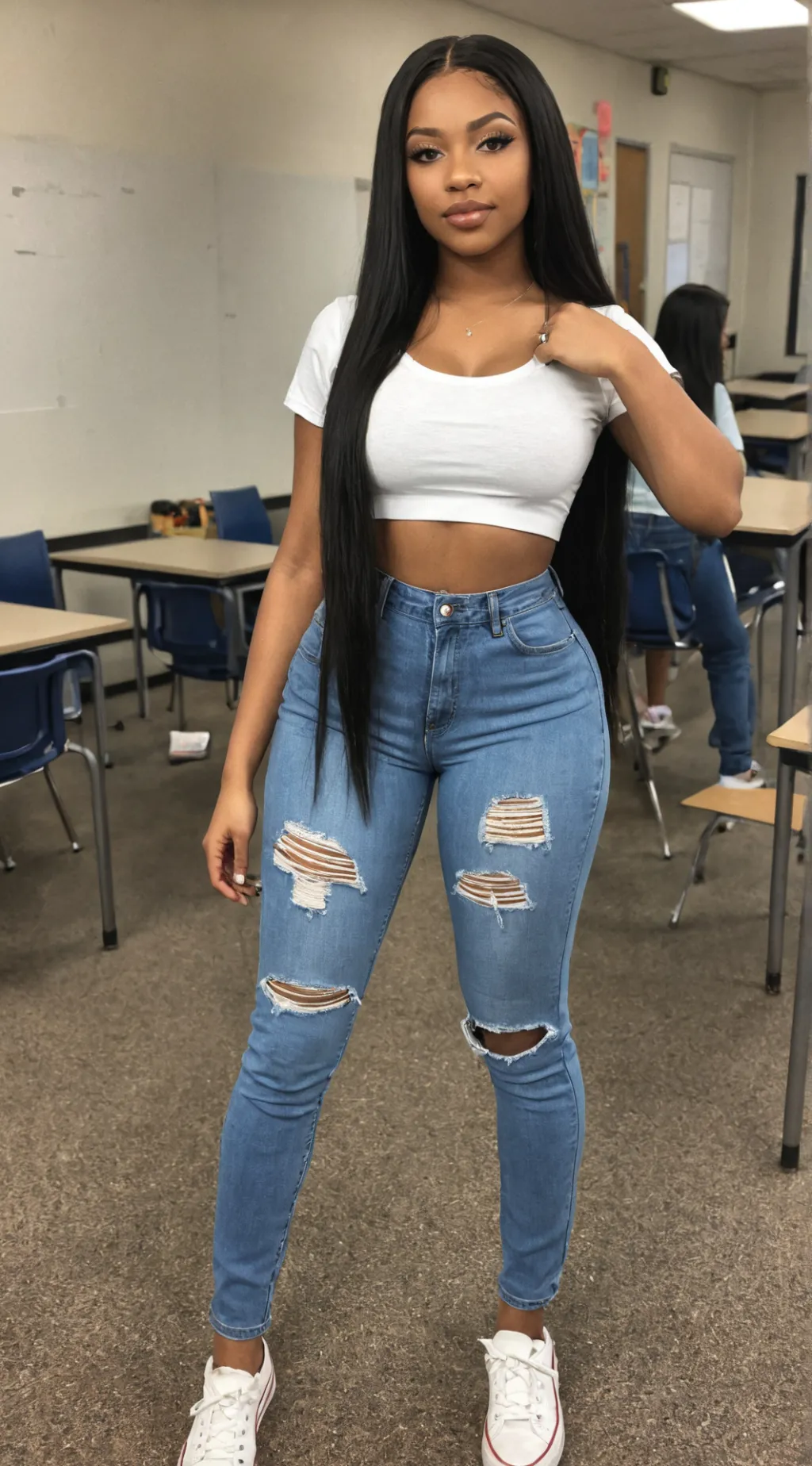 ai character: school thot  background