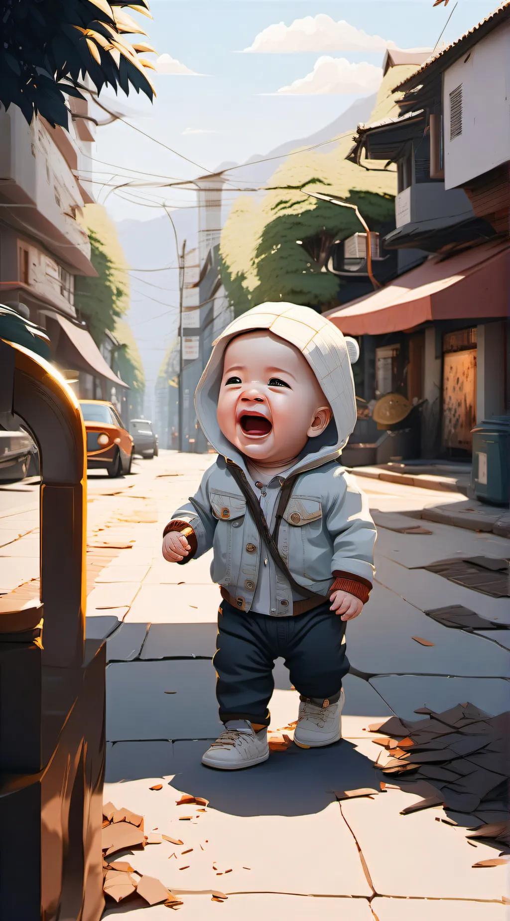 ai character: abandent baby background
