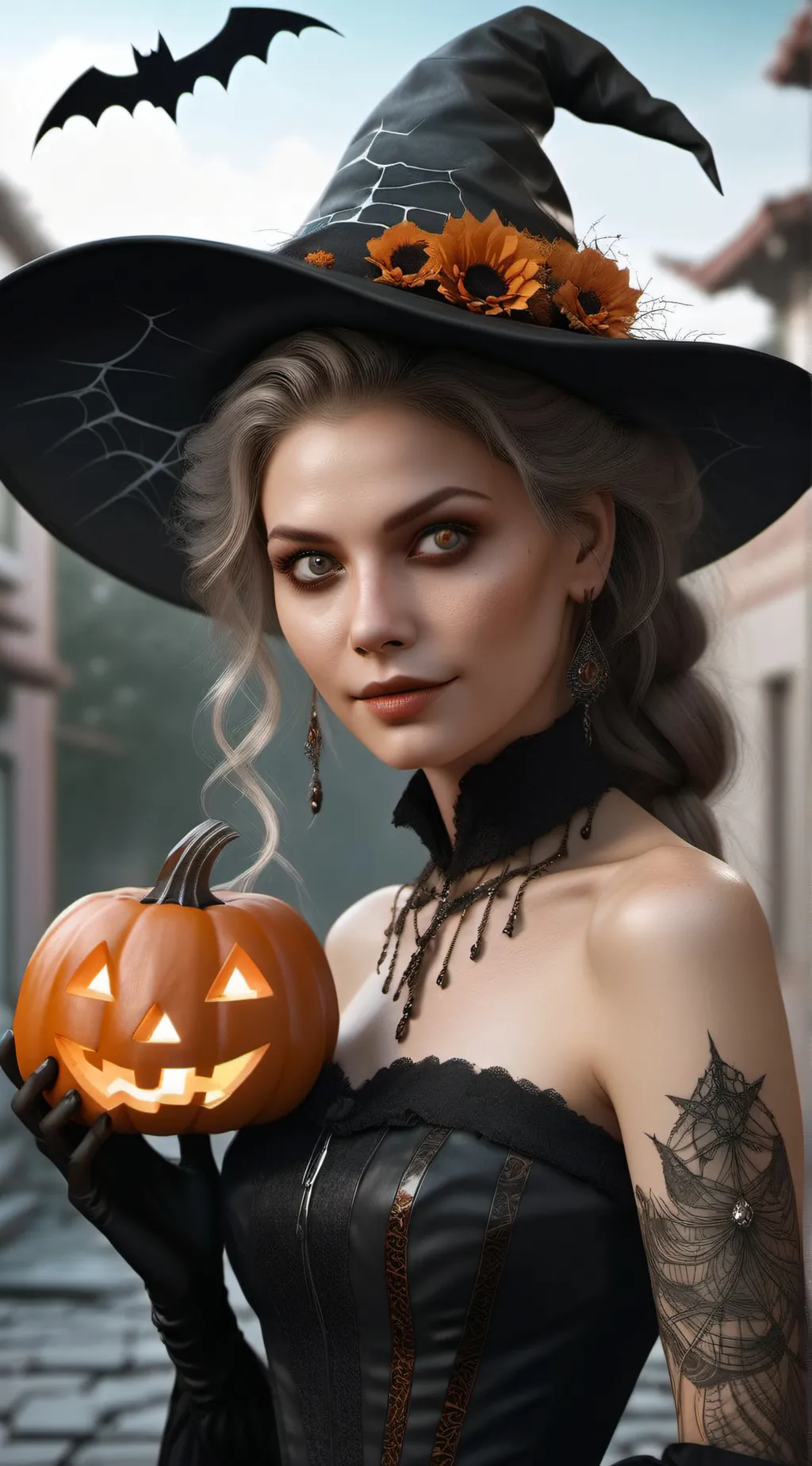 ai character: Halloween background