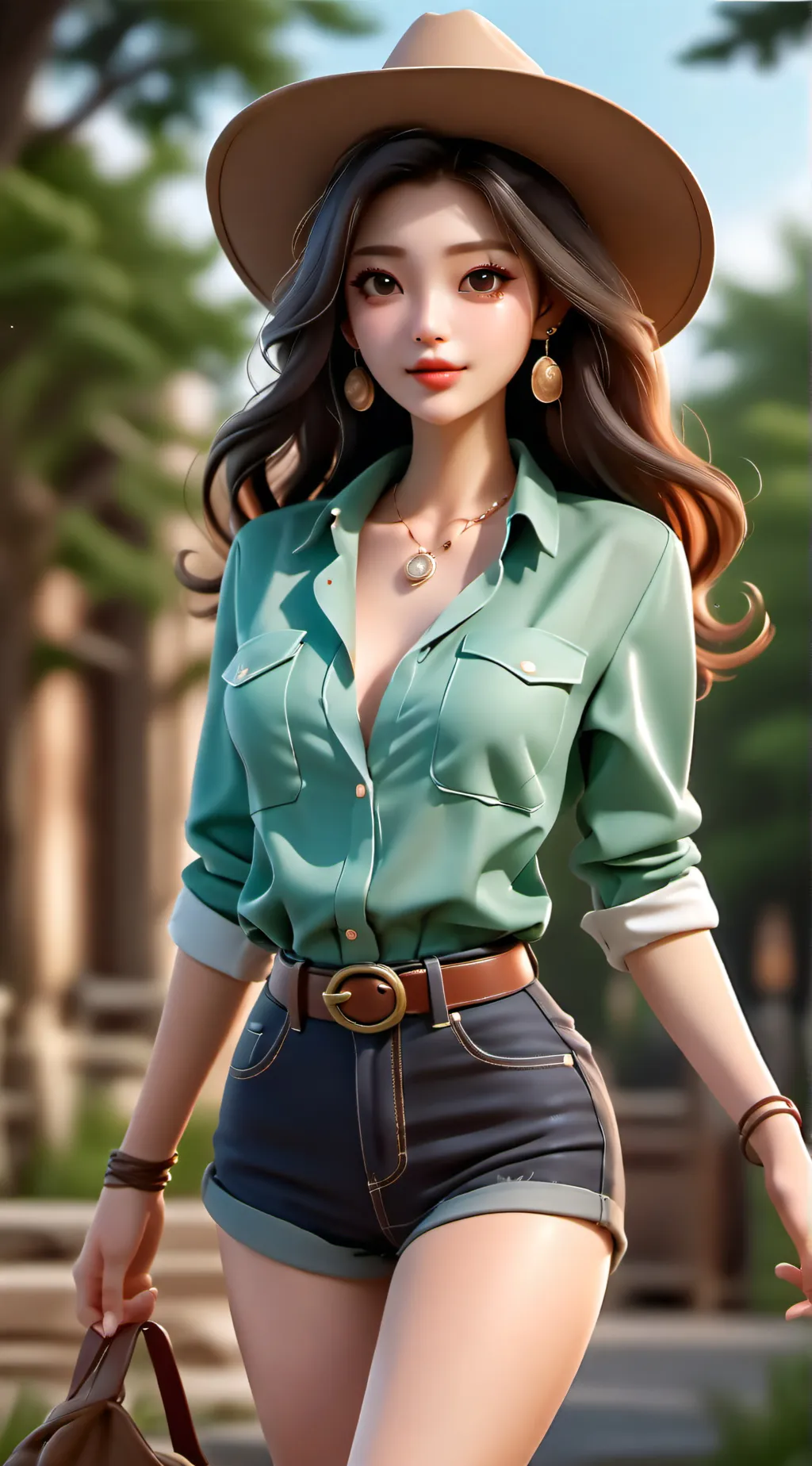 ai character: Hot cowgirl background