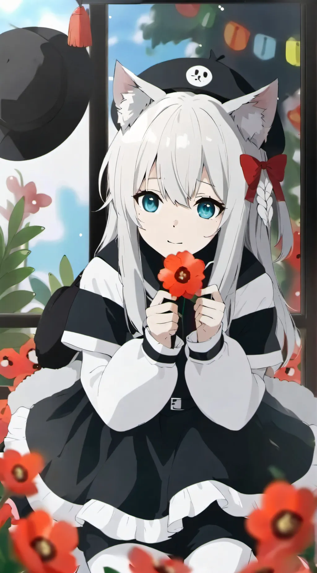 ai character: snowy background