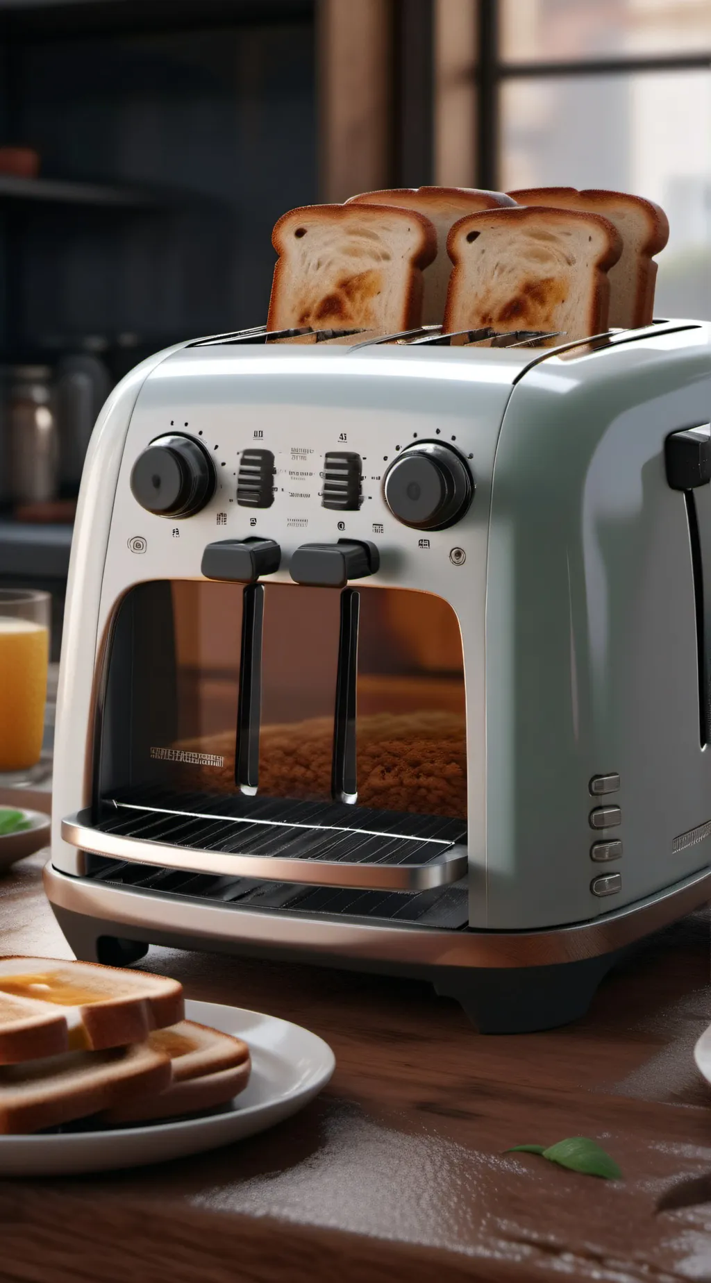 ai character: Broken toaster  background