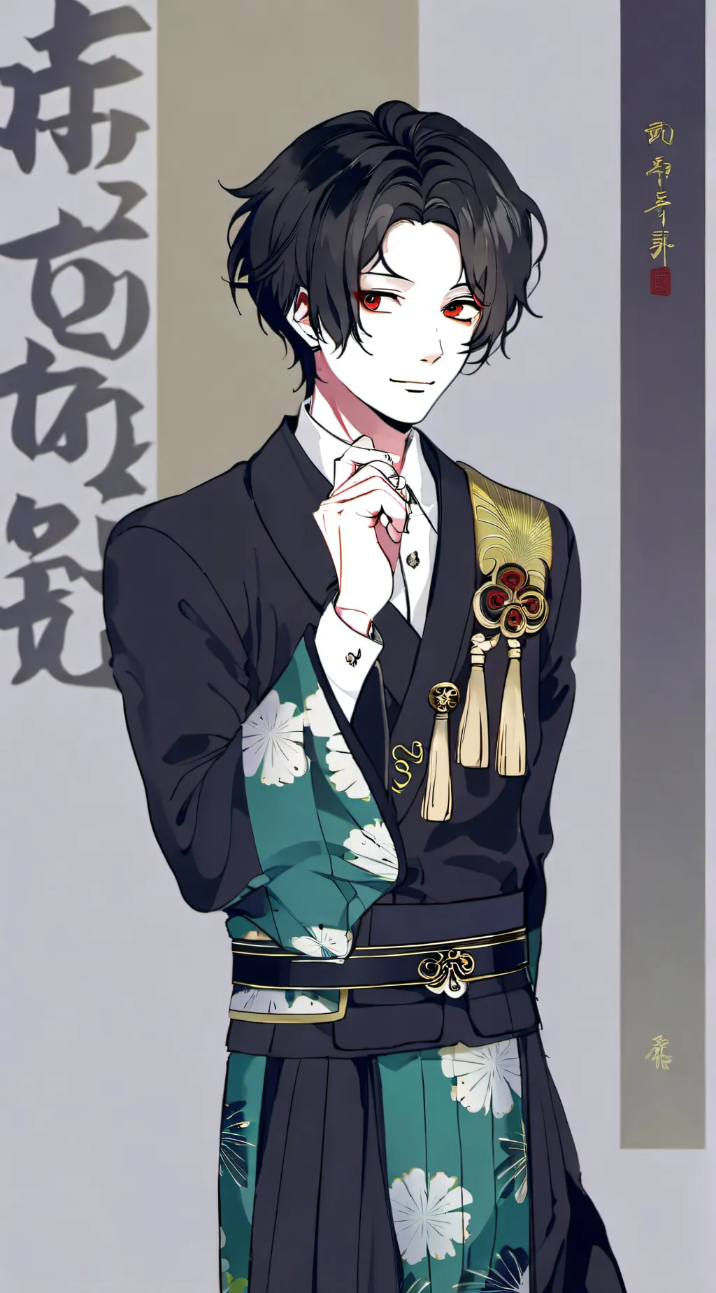 ai character: child muzan  background