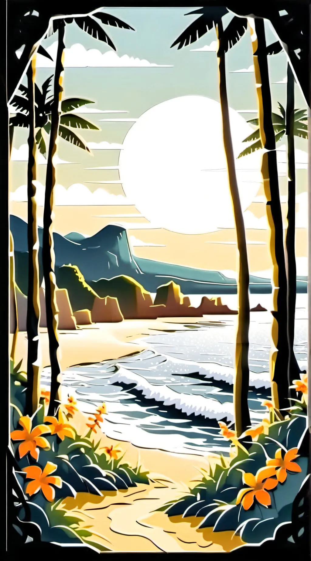 ai character: MHA beach day background