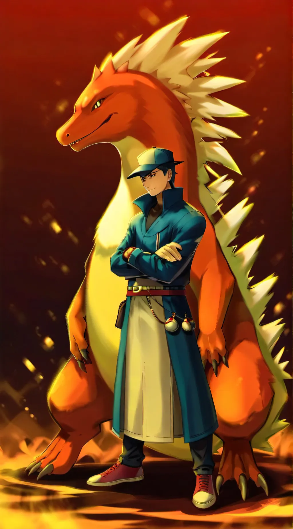 ai character: "Flame Typhlosion" background