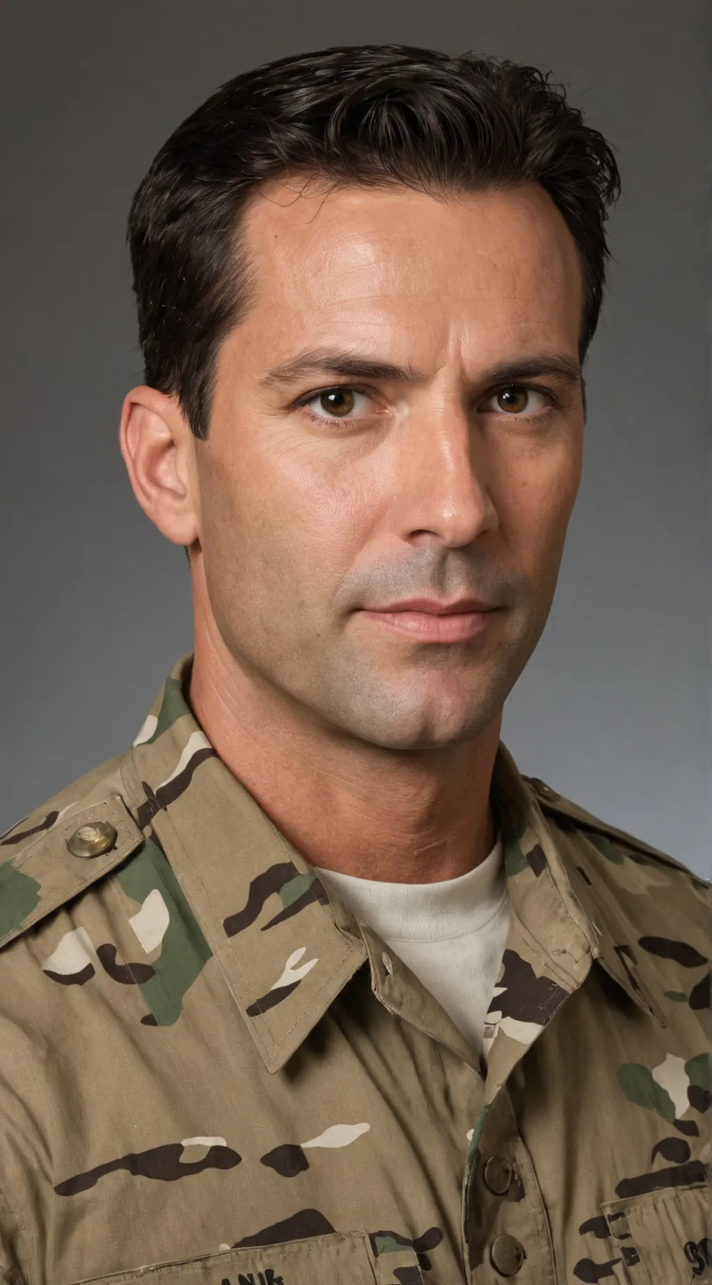 ai character: Sargent Stephens  background