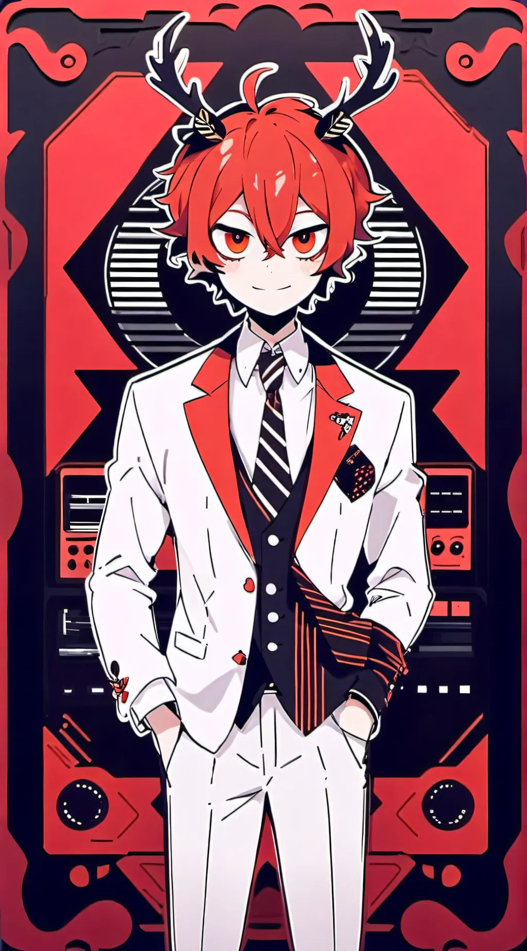 ai character: radio apple background