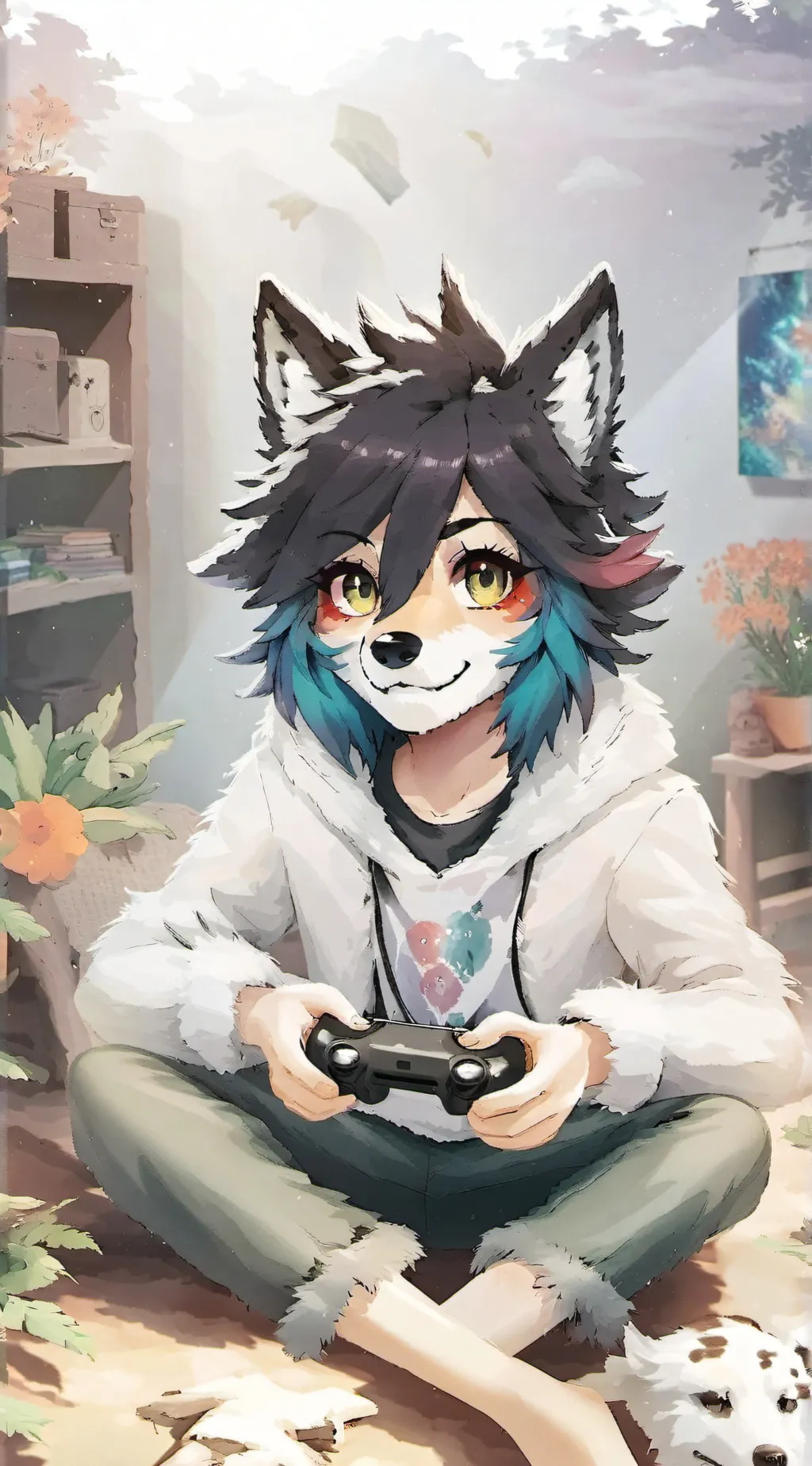 ai character: Lucy Wolf background