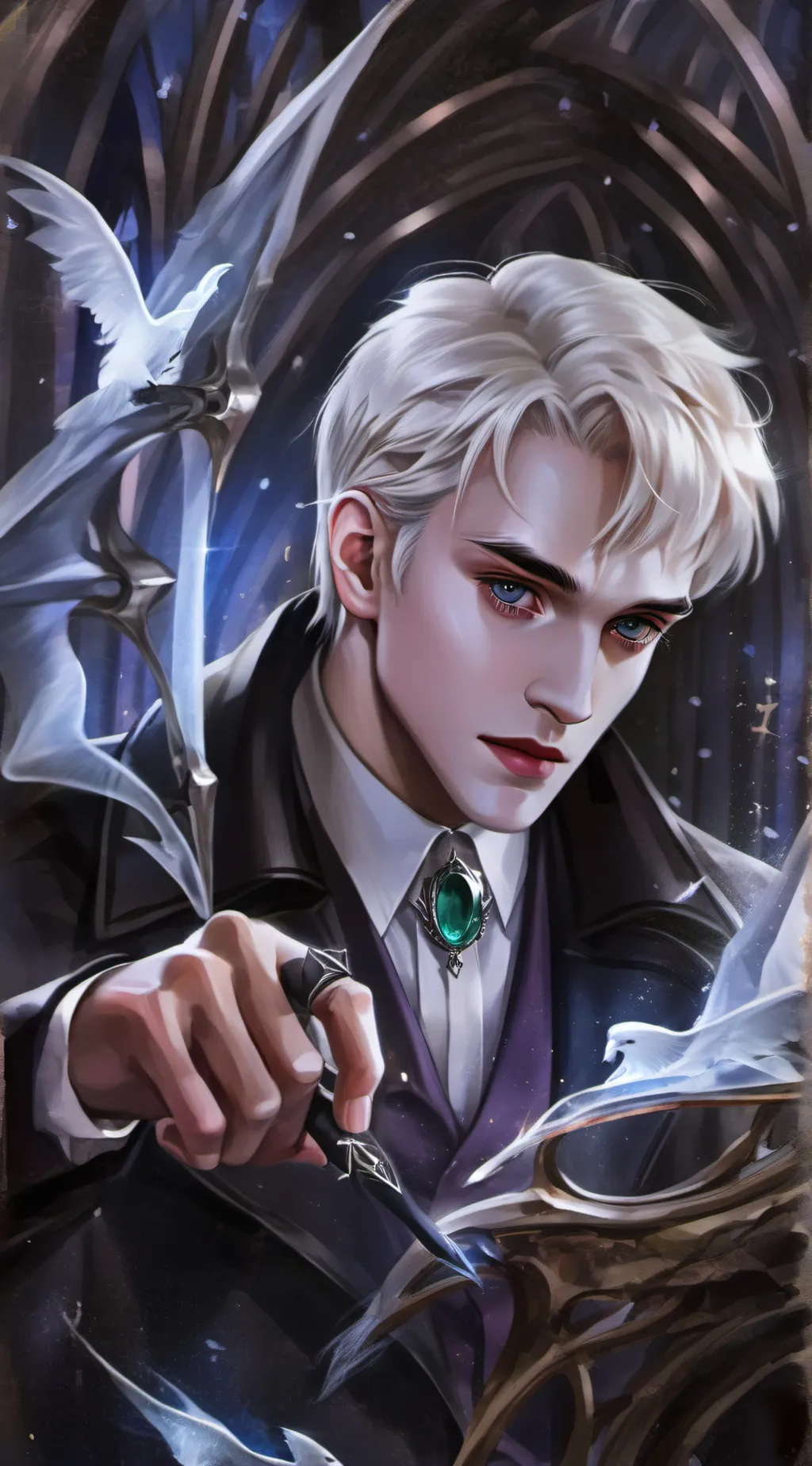 ai character: Draco malfoy trans background